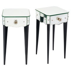French Art Deco Mirrored Side Tables