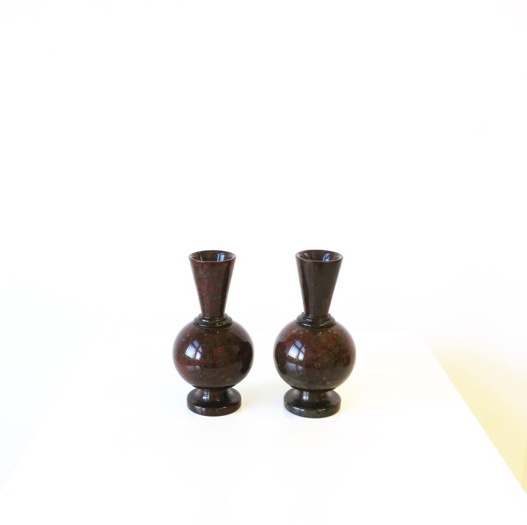 French Art Deco Modern Marble Stone Vases, Pair For Sale at 1stDibs