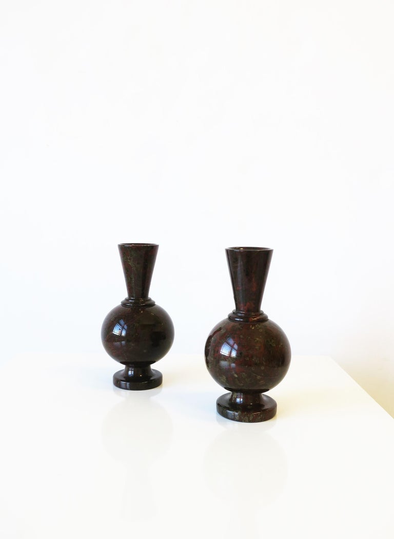 French Art Deco Modern Marble Stone Vases, Pair For Sale at 1stDibs