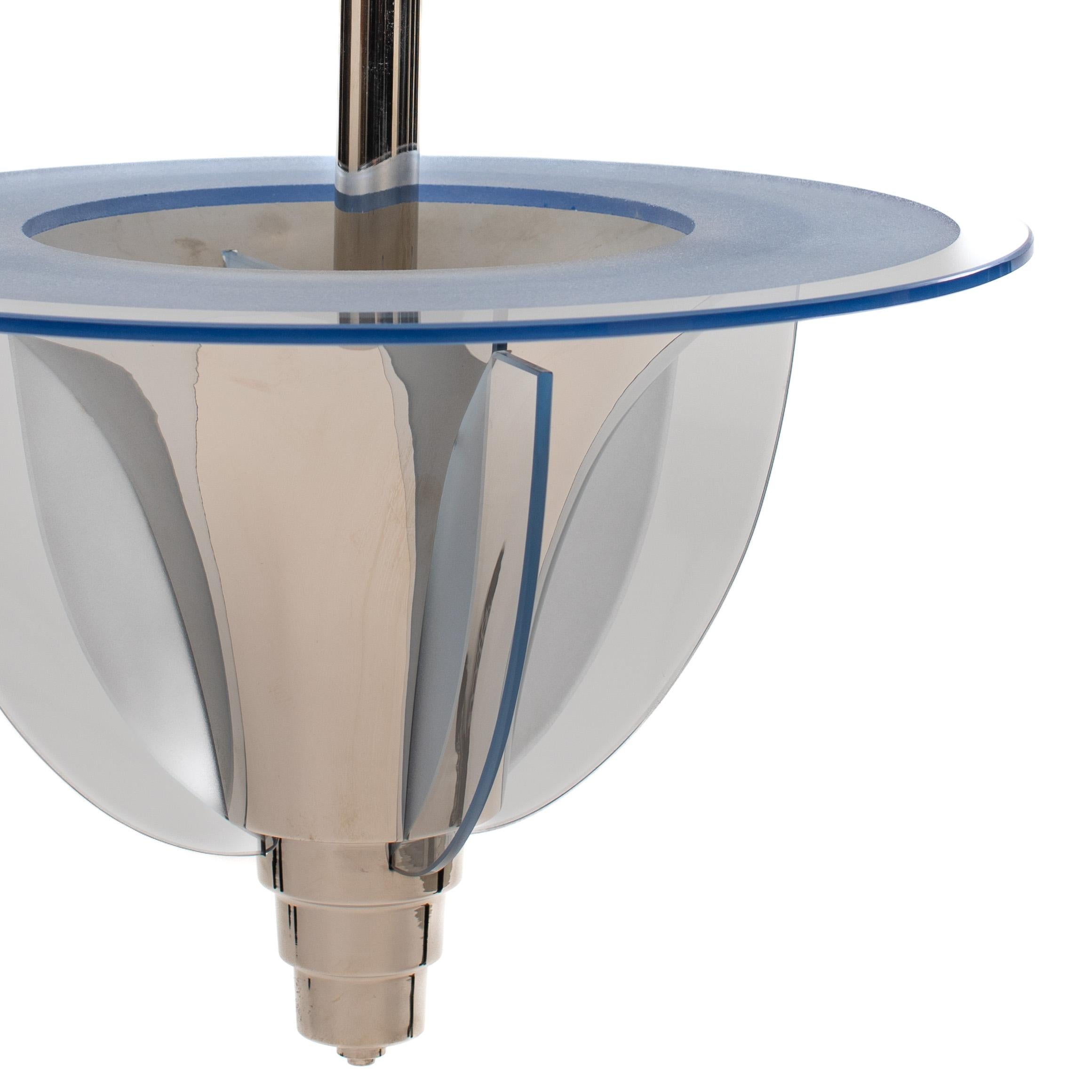 Mid-20th Century French Art Déco modernist chandelier by PETITOT (Paris), France, 1930s For Sale