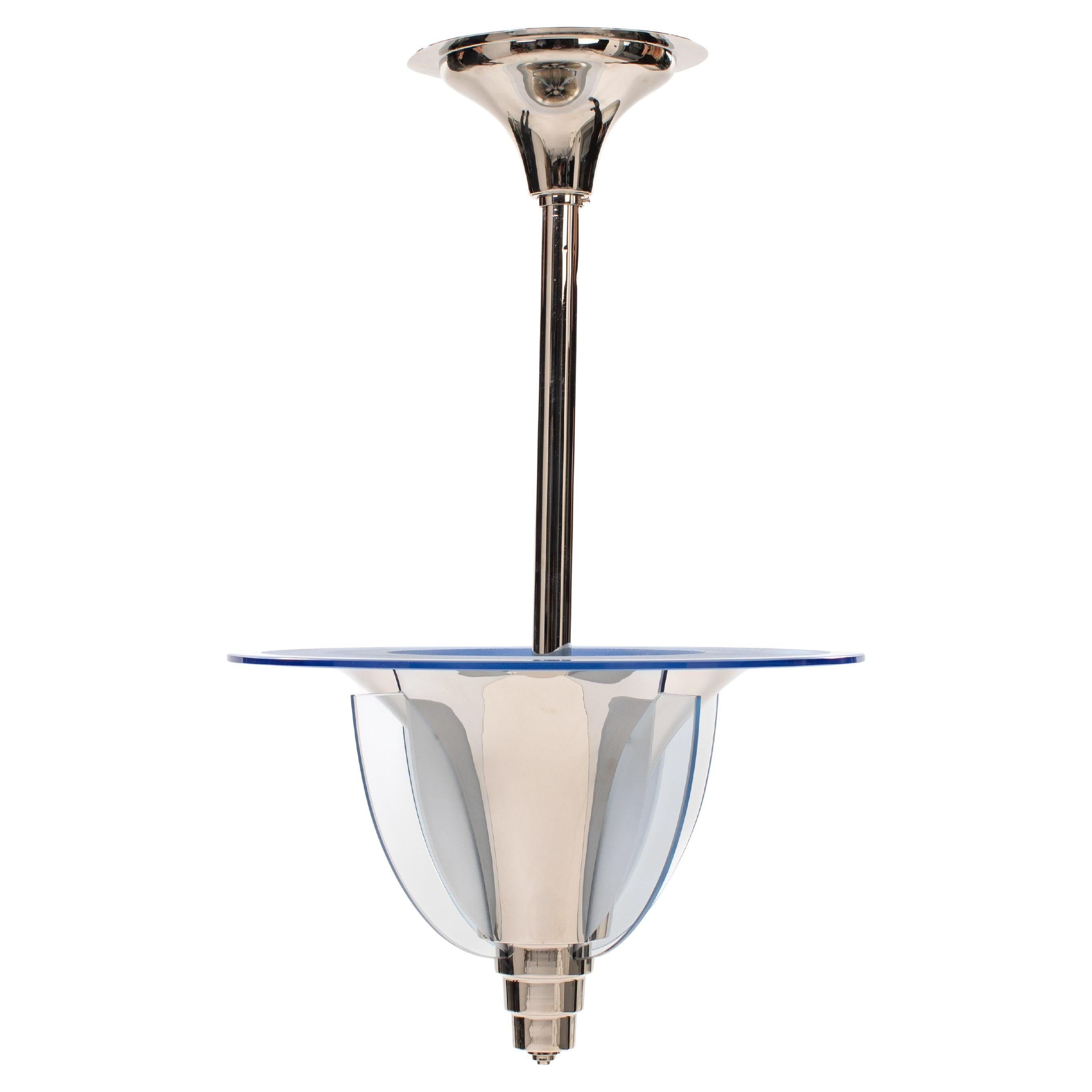 French Art Déco modernist chandelier by PETITOT (Paris), France, 1930s