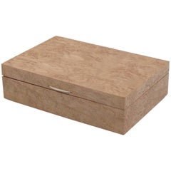 French Art Deco Modernist Chestnut Burl Wood Box
