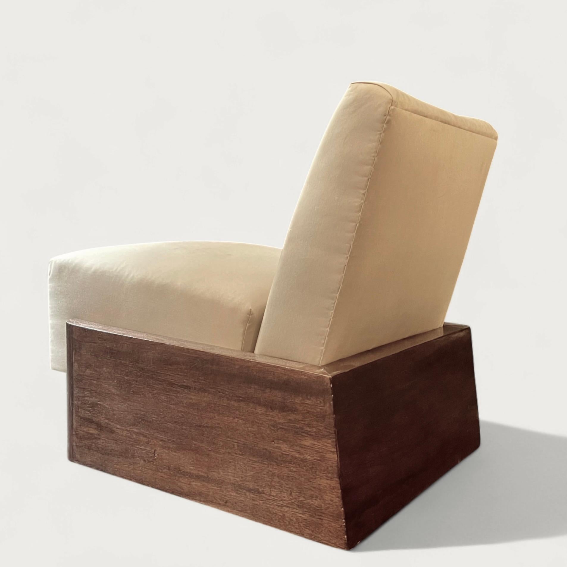 Art déco Chaise basse art déco moderniste française circa 1925 en vente