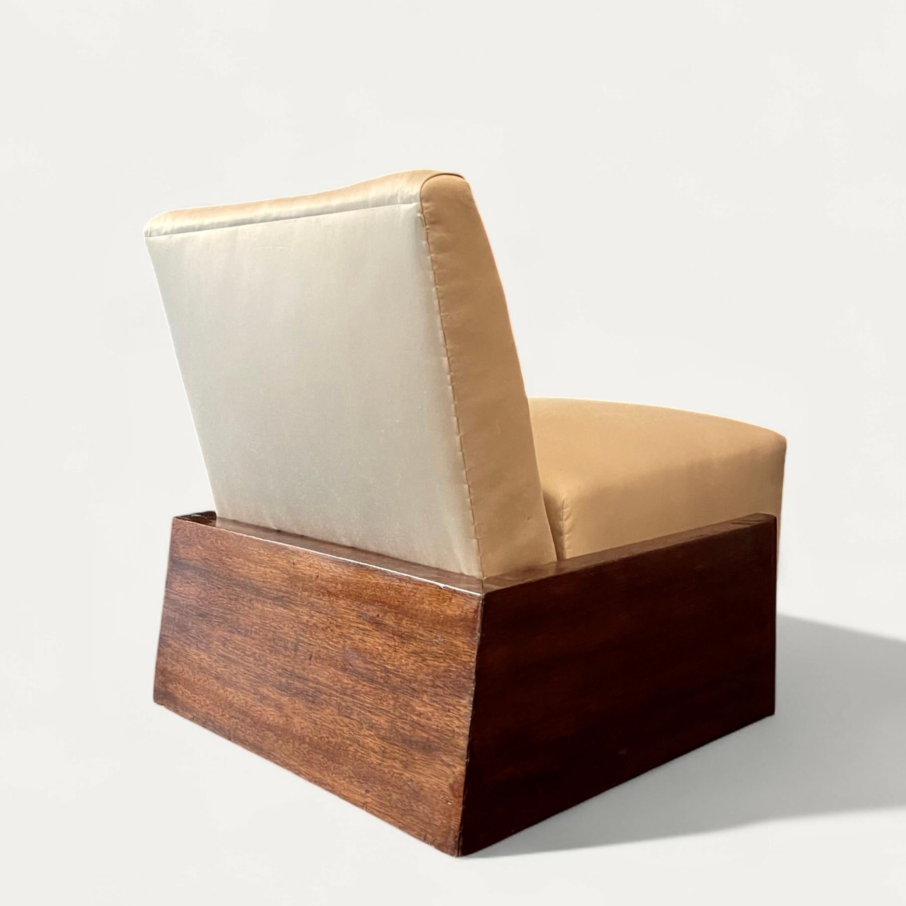 Chaise basse art déco moderniste française circa 1925 en vente 1