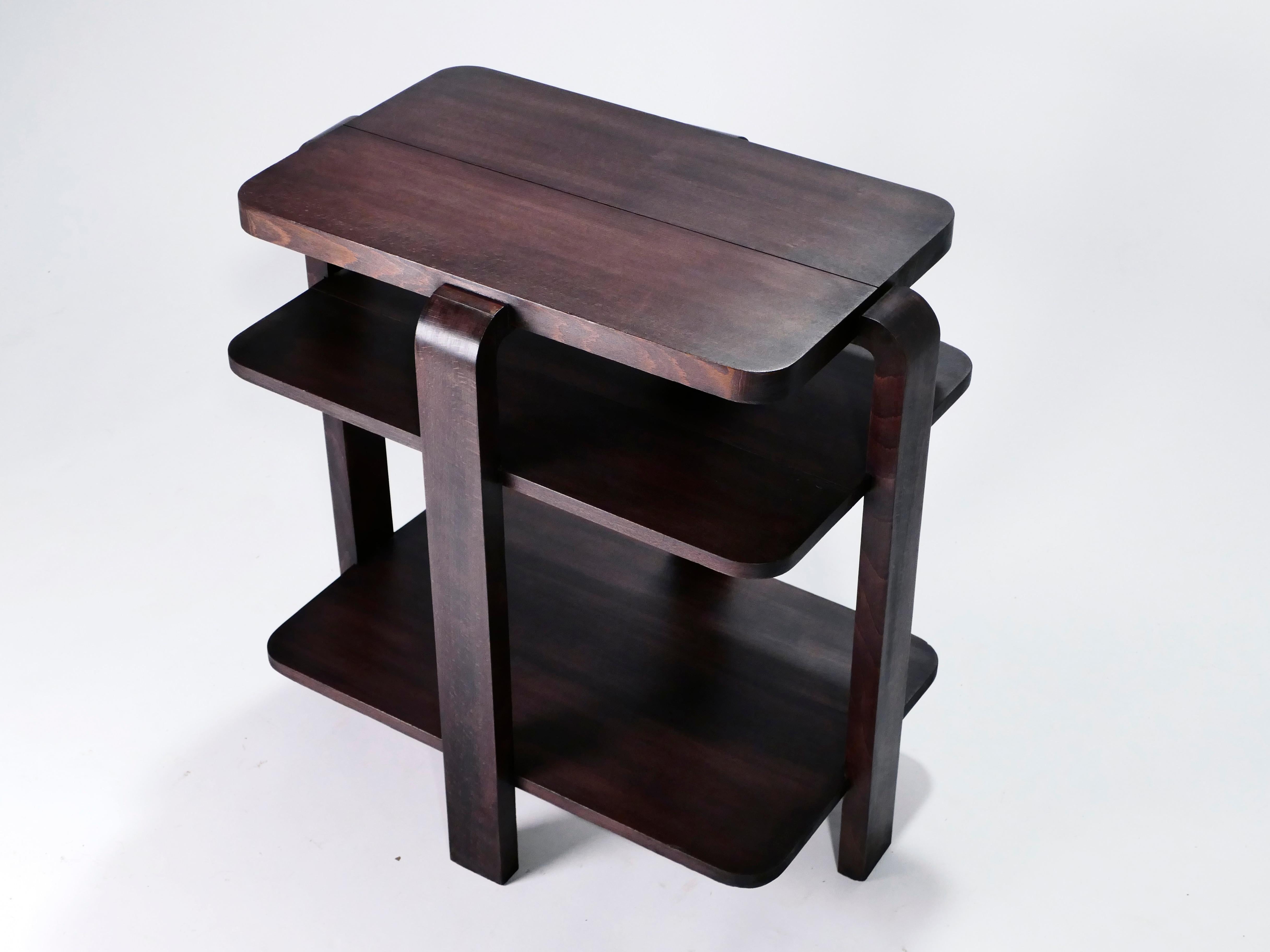 French Art Deco Modernist Mahogany Side Table, 1940s 2