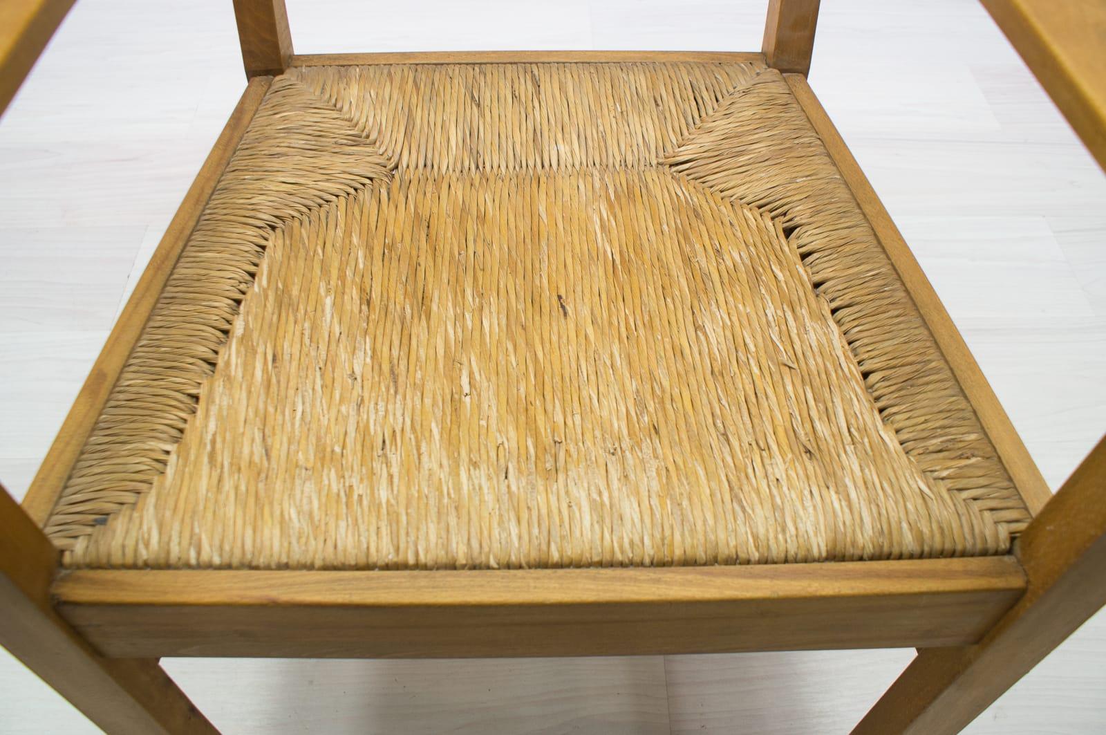 French Art Deco Modernist Wicker Armchair Attributed to Francis Jourdain, 1940s 8