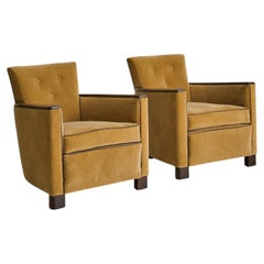 French Art Deco Mohair Club Chair, 1940s - 2 Available
