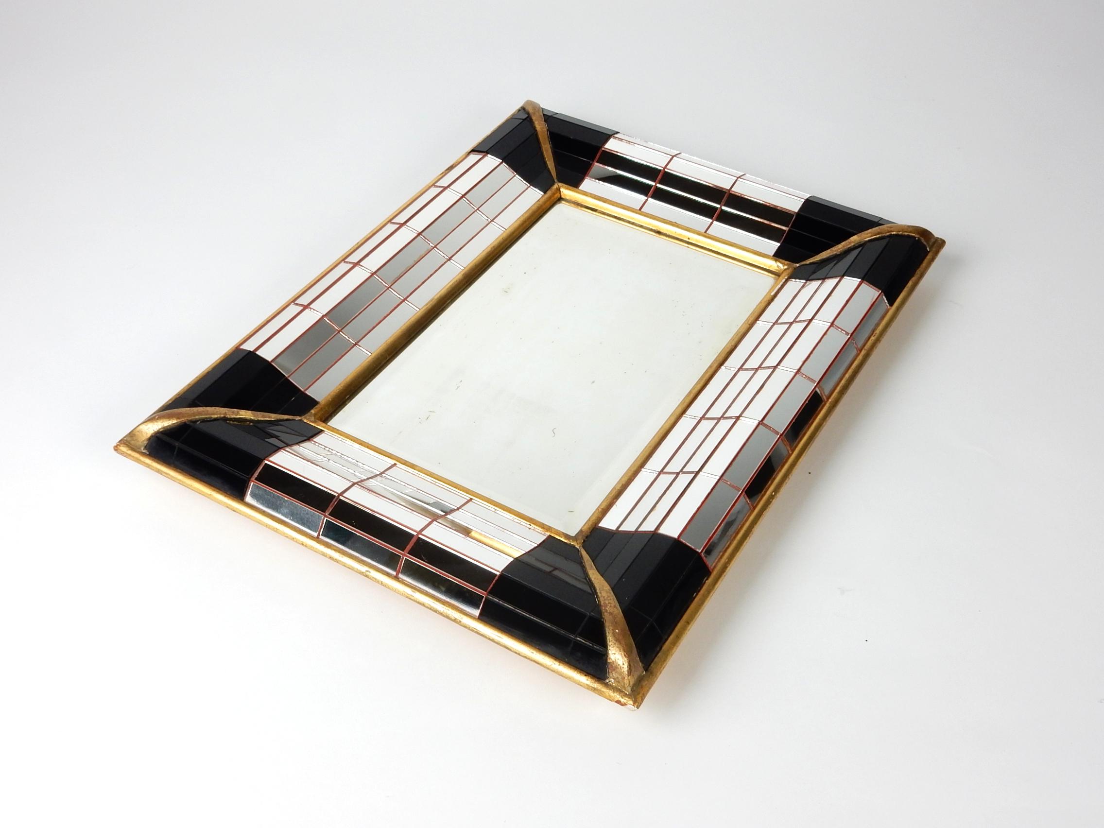 French Art Deco Mosaic Glass Mirror from Collection de La Marquise de Sevigne In Good Condition For Sale In Las Vegas, NV