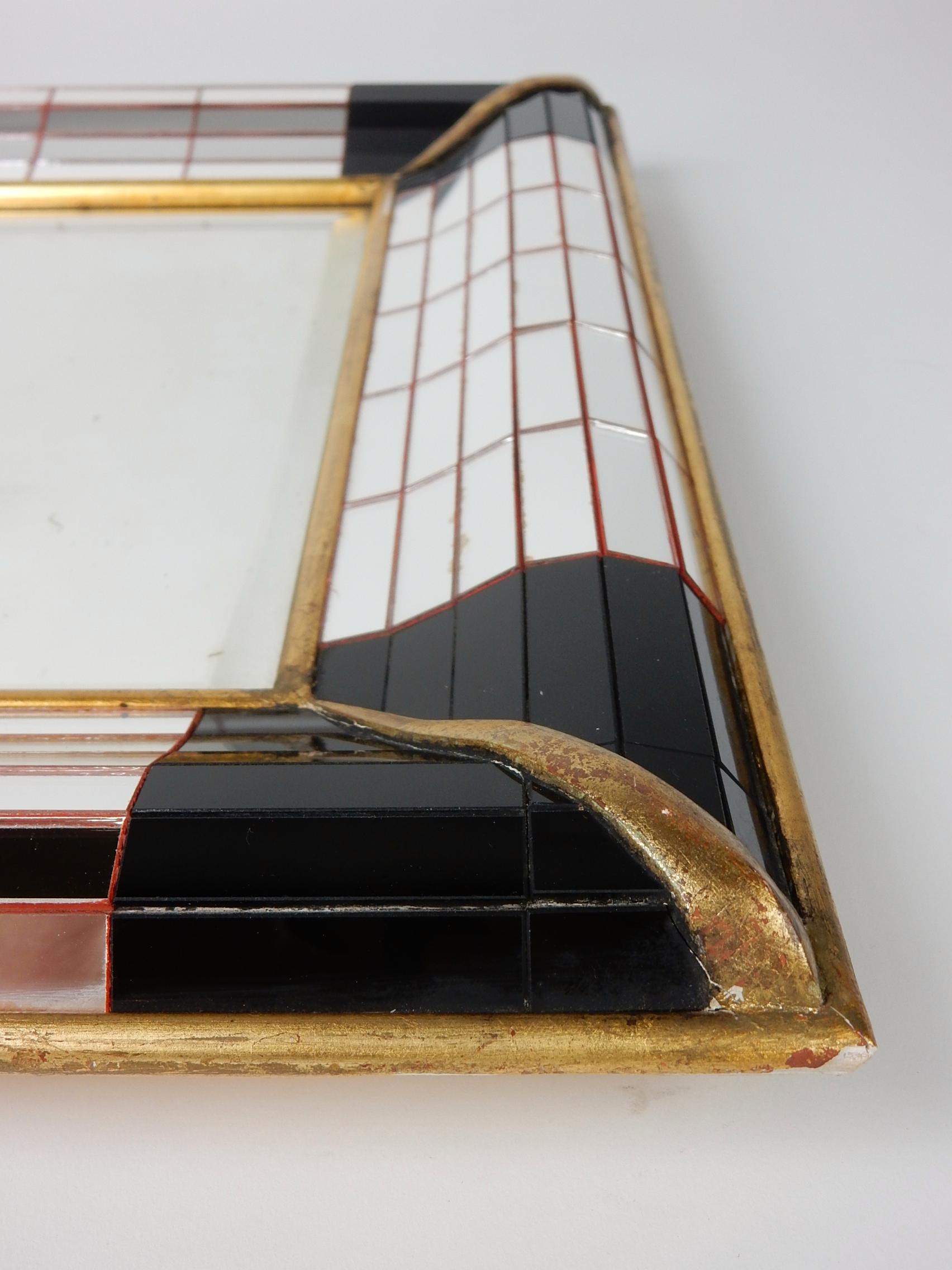 French Art Deco Mosaic Glass Mirror from Collection de La Marquise de Sevigne For Sale 2