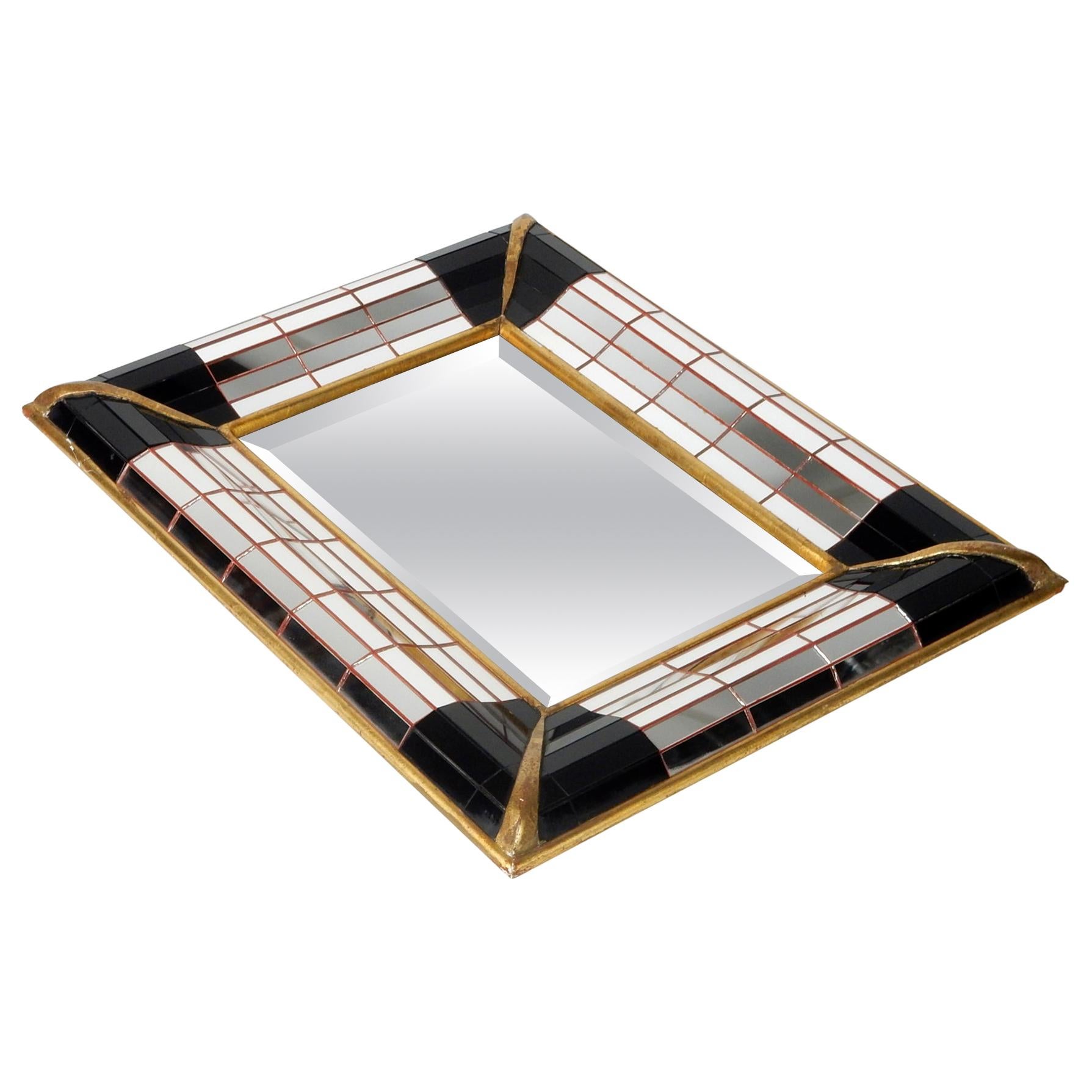 French Art Deco Mosaic Glass Mirror from Collection de La Marquise de Sevigne For Sale