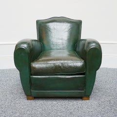 French Art Deco Moustache Backed Club Chairs