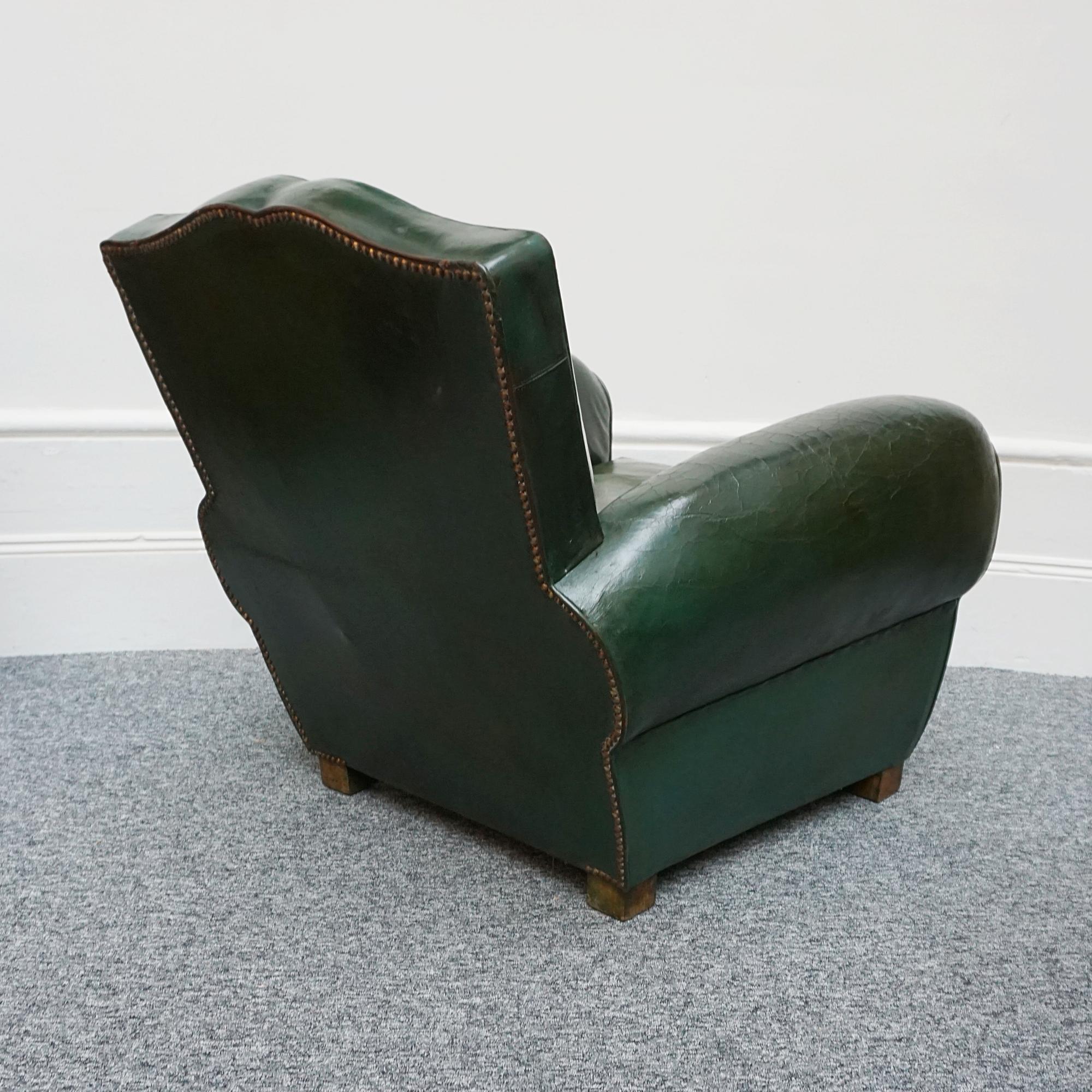 French Art Deco Moustache Backed Club Chairs 4