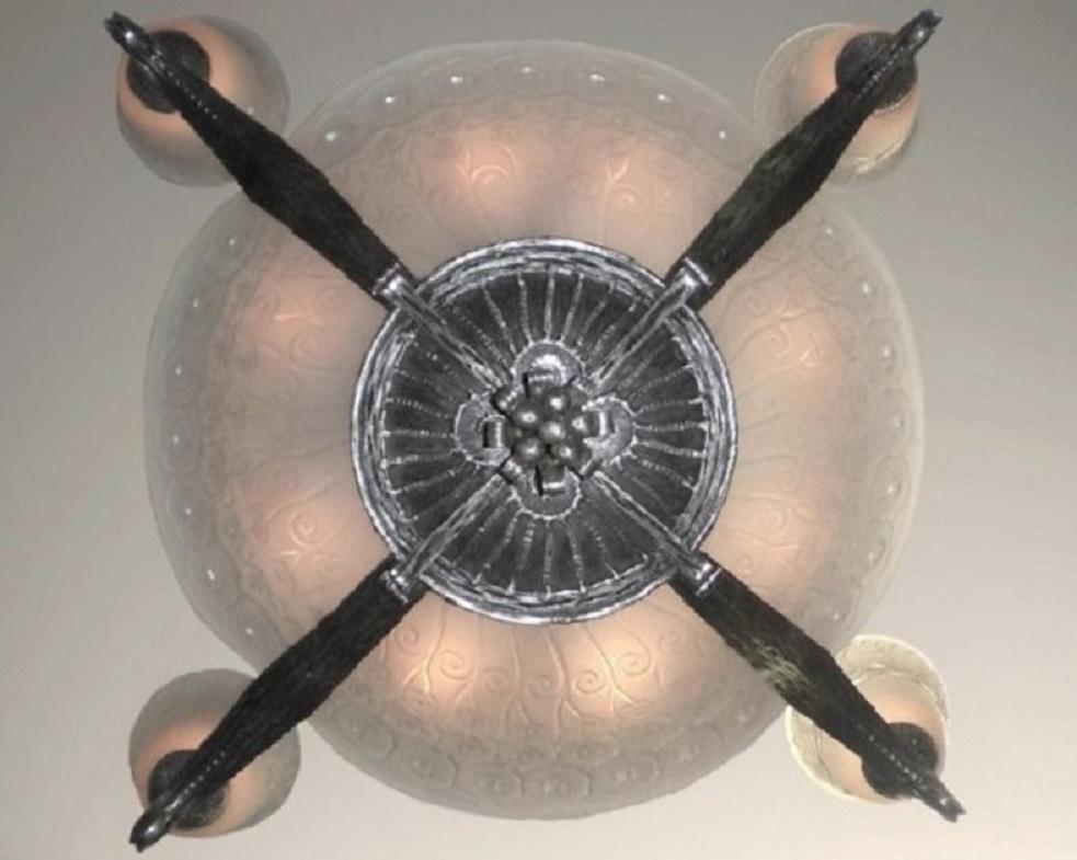French Art Deco Muller Freres Chandelier, Ironwork attributed to Edgar Brandt  For Sale 12