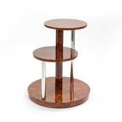 French Art Déco Multi-Level Amboyna - Stainless Steel Coffee Table 1930s