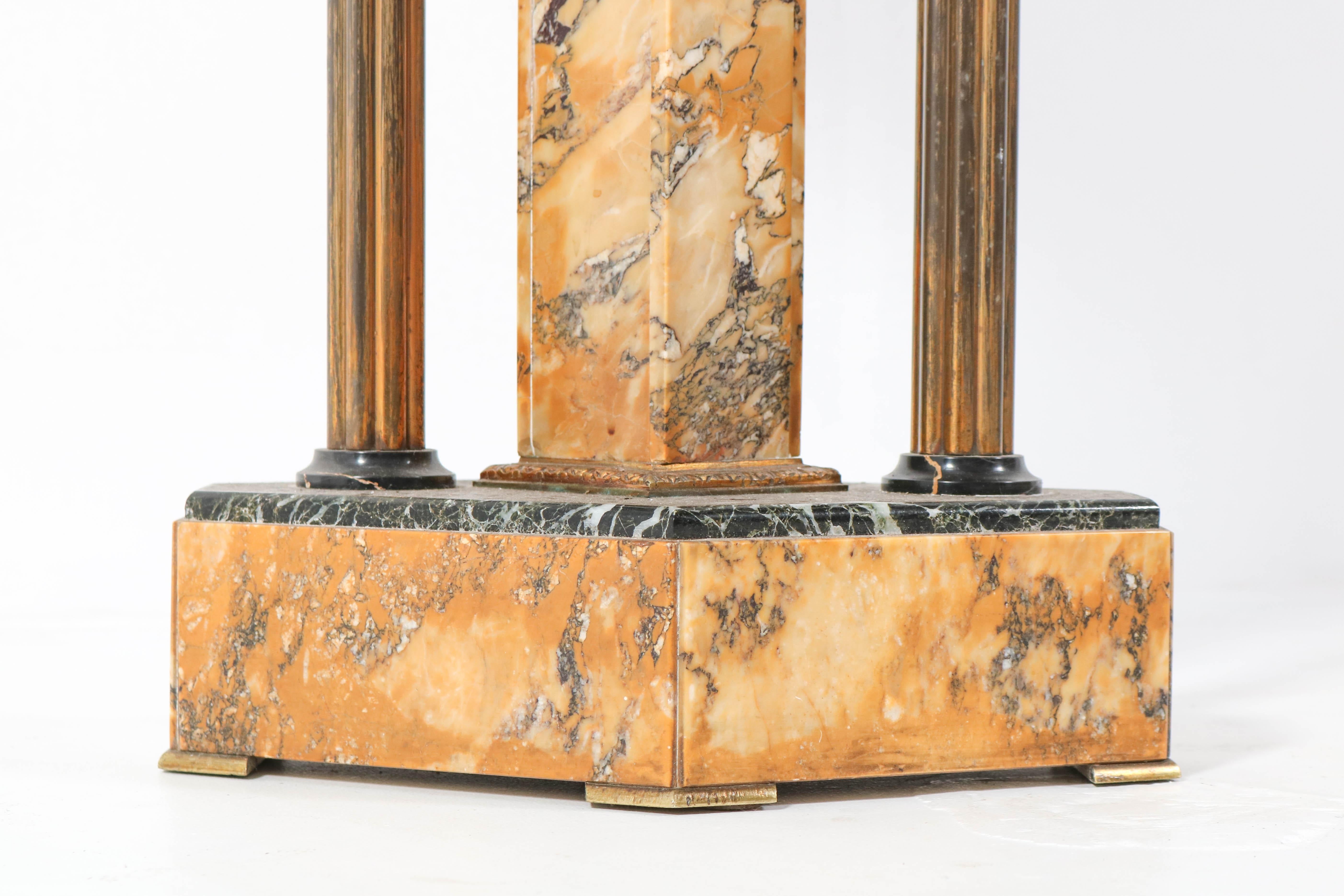 French Art Deco Multicolored Marble Side Table, 1930s 4