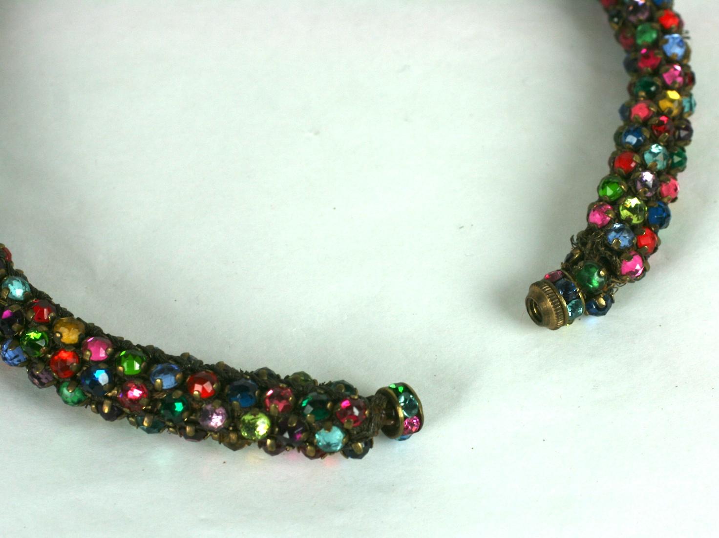 French Art Deco Multicolored Paste Collar In Good Condition In New York, NY