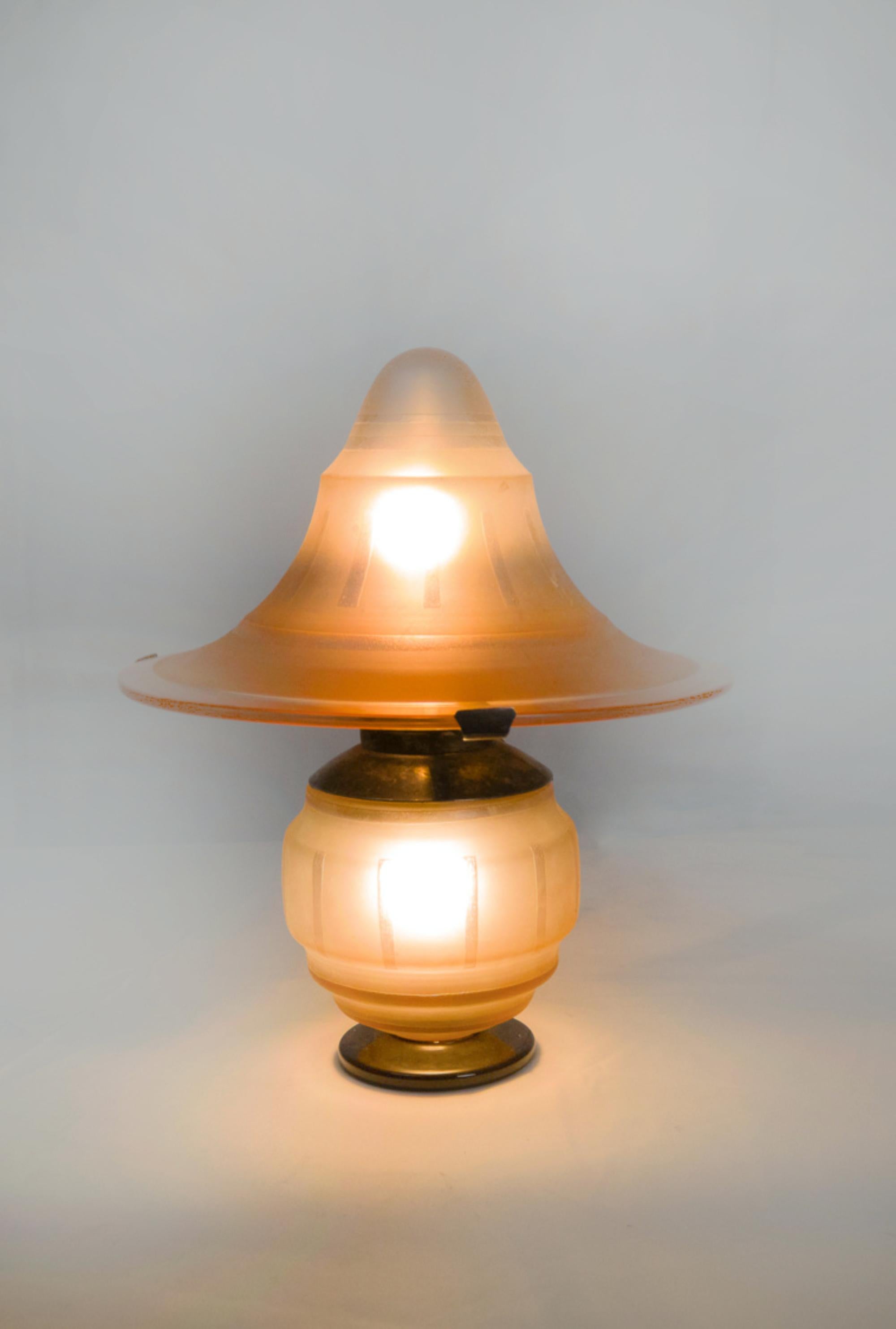 Art déco Lampe de table Art Déco champignon, années 1930 en vente