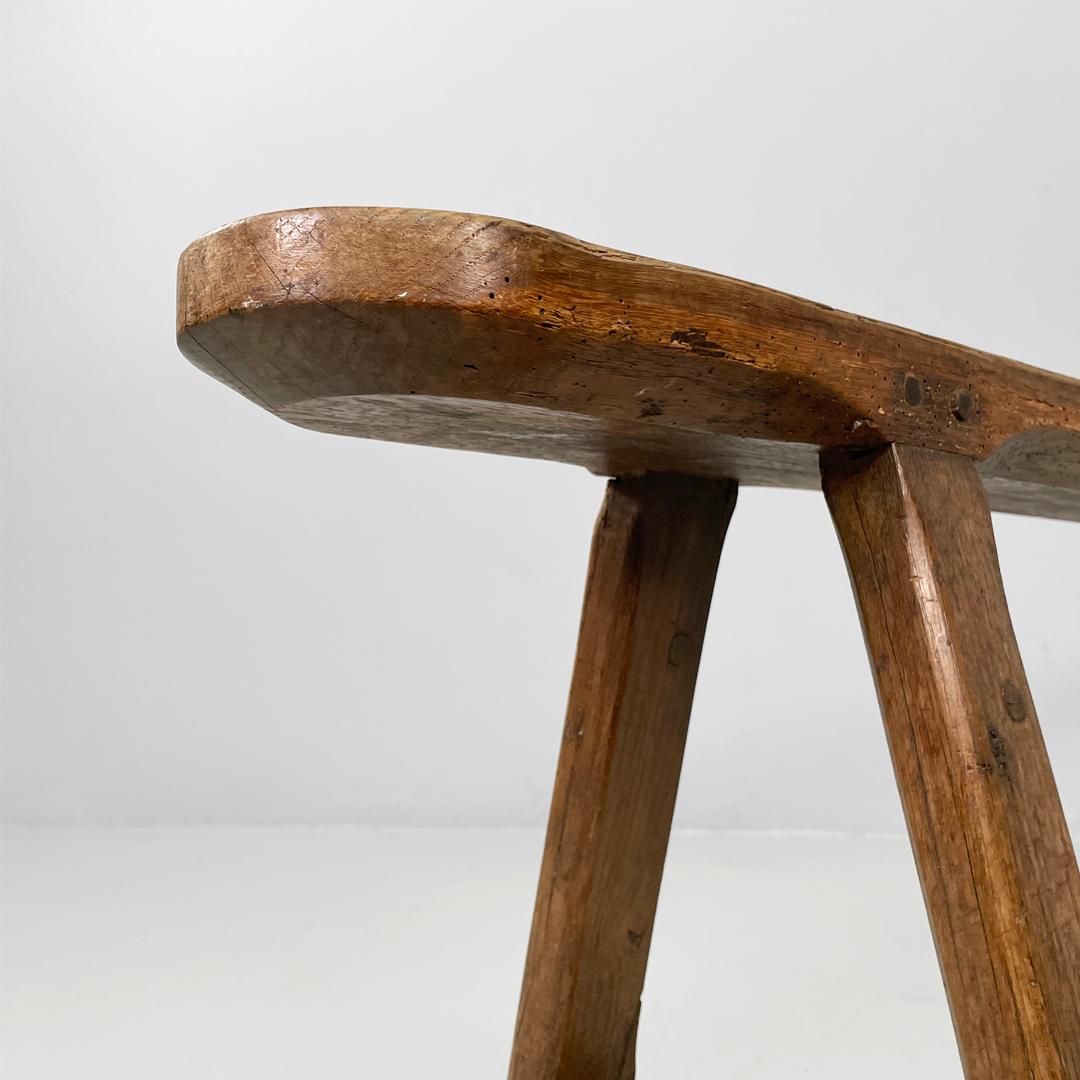Banc étroit en bois massif Art déco français, années 1930 en vente 6