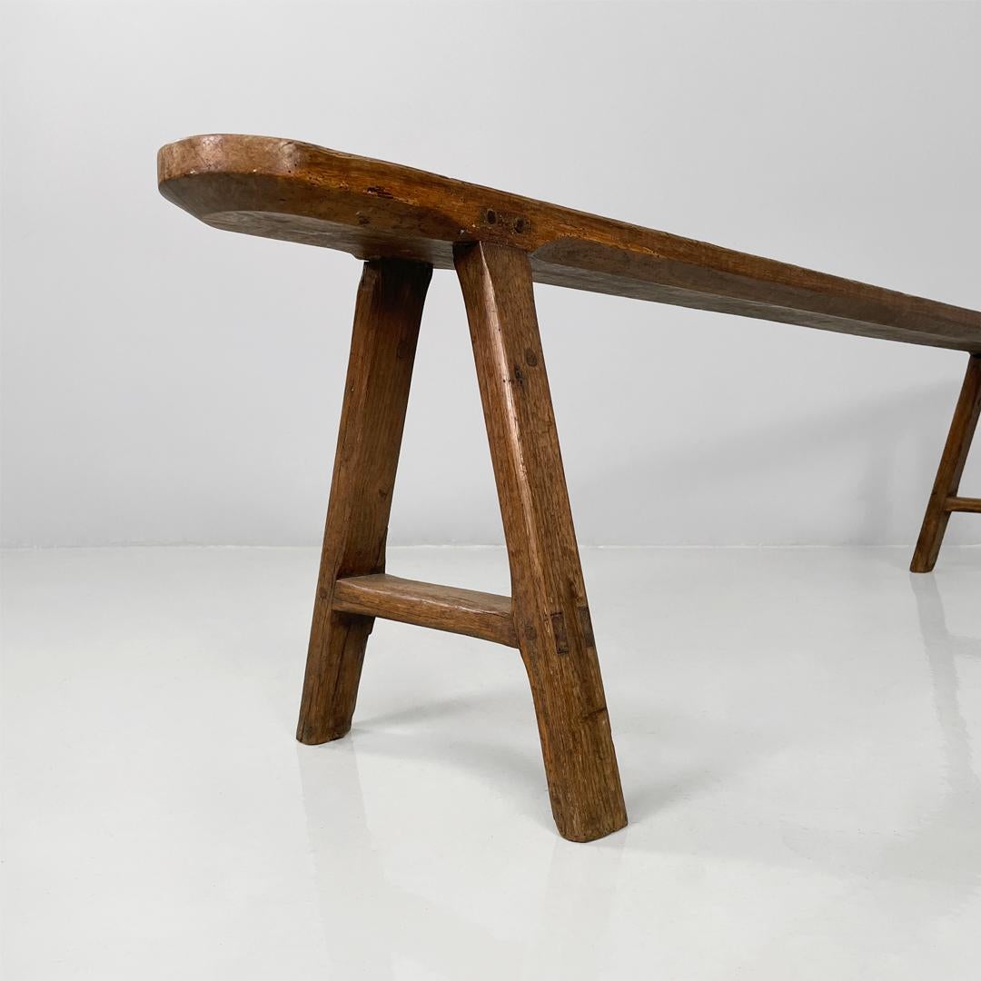 Banc étroit en bois massif Art déco français, années 1930 en vente 8