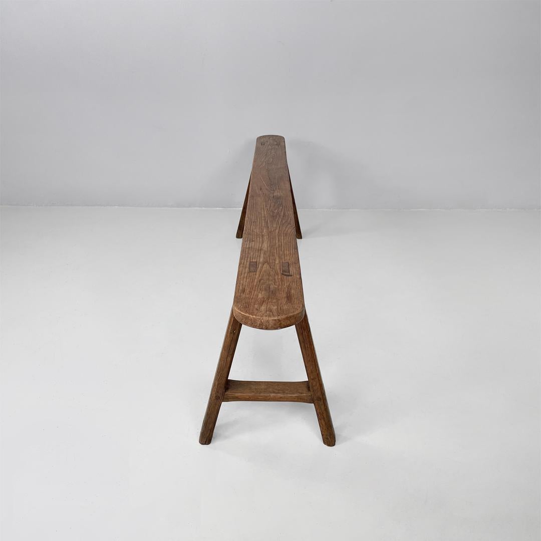 Bois Banc étroit en bois massif Art déco français, années 1930 en vente