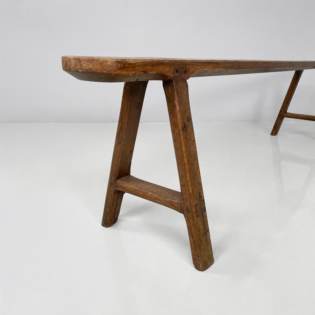 Banc étroit en bois massif Art déco français, années 1930 en vente 1