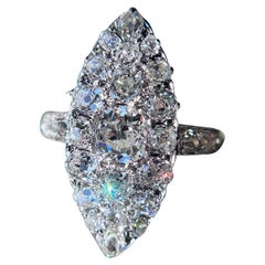 Anillo Navette Art Déco Francés