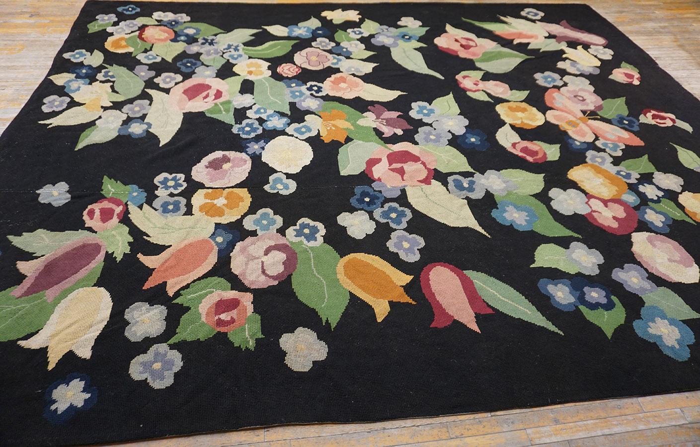 Mid-20th Century French Art Deco Needlepoint Carpet by Atelier Martine ( 13' x 15'10''-396 x483 ) For Sale