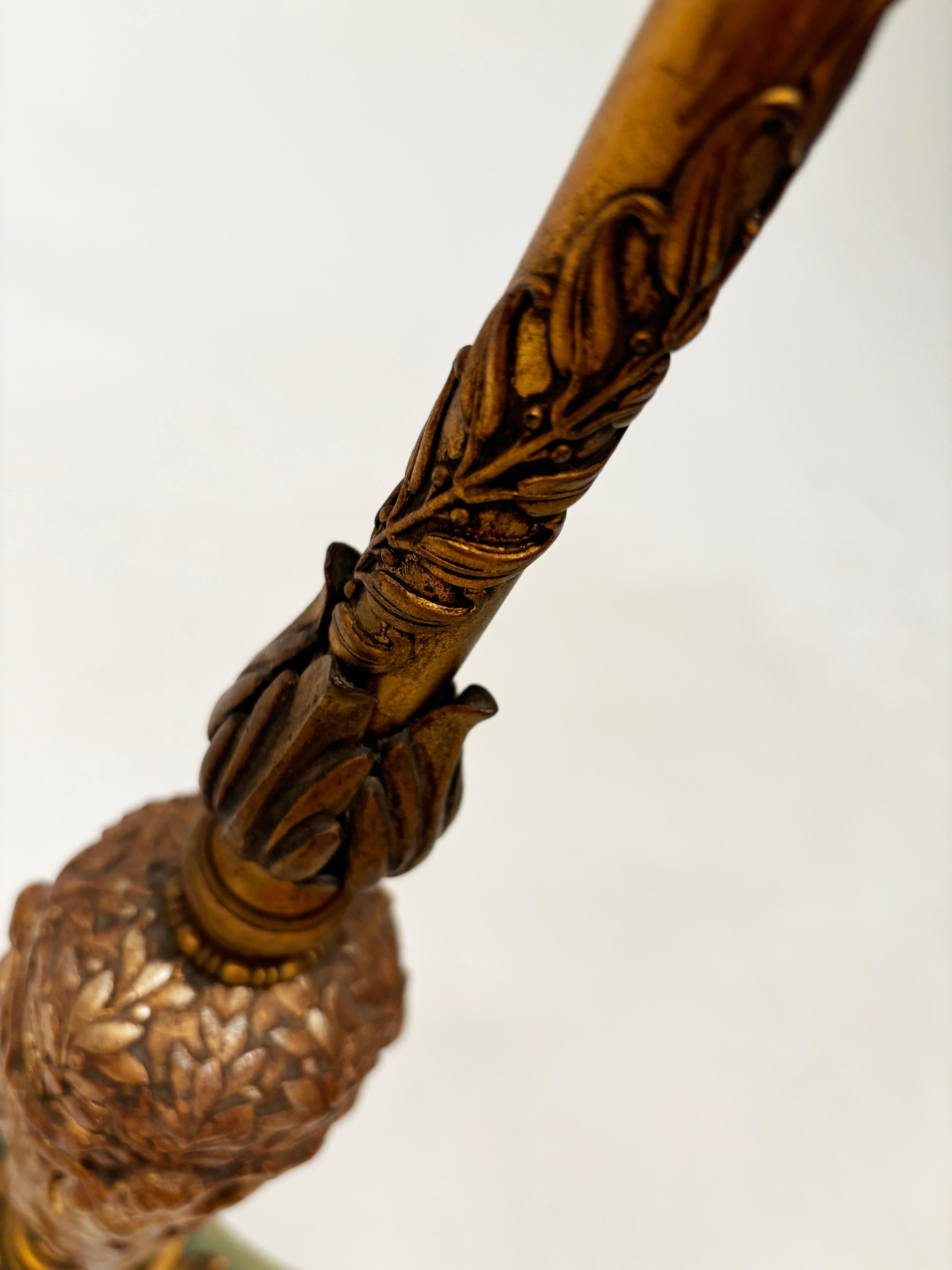 Lampada da terra francese Art Deco Neoclassica in bronzo, onice e doratura in vendita 12