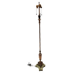 French Art Deco Neoclassic Bronze, Onyx and Gilt Floor Lamp