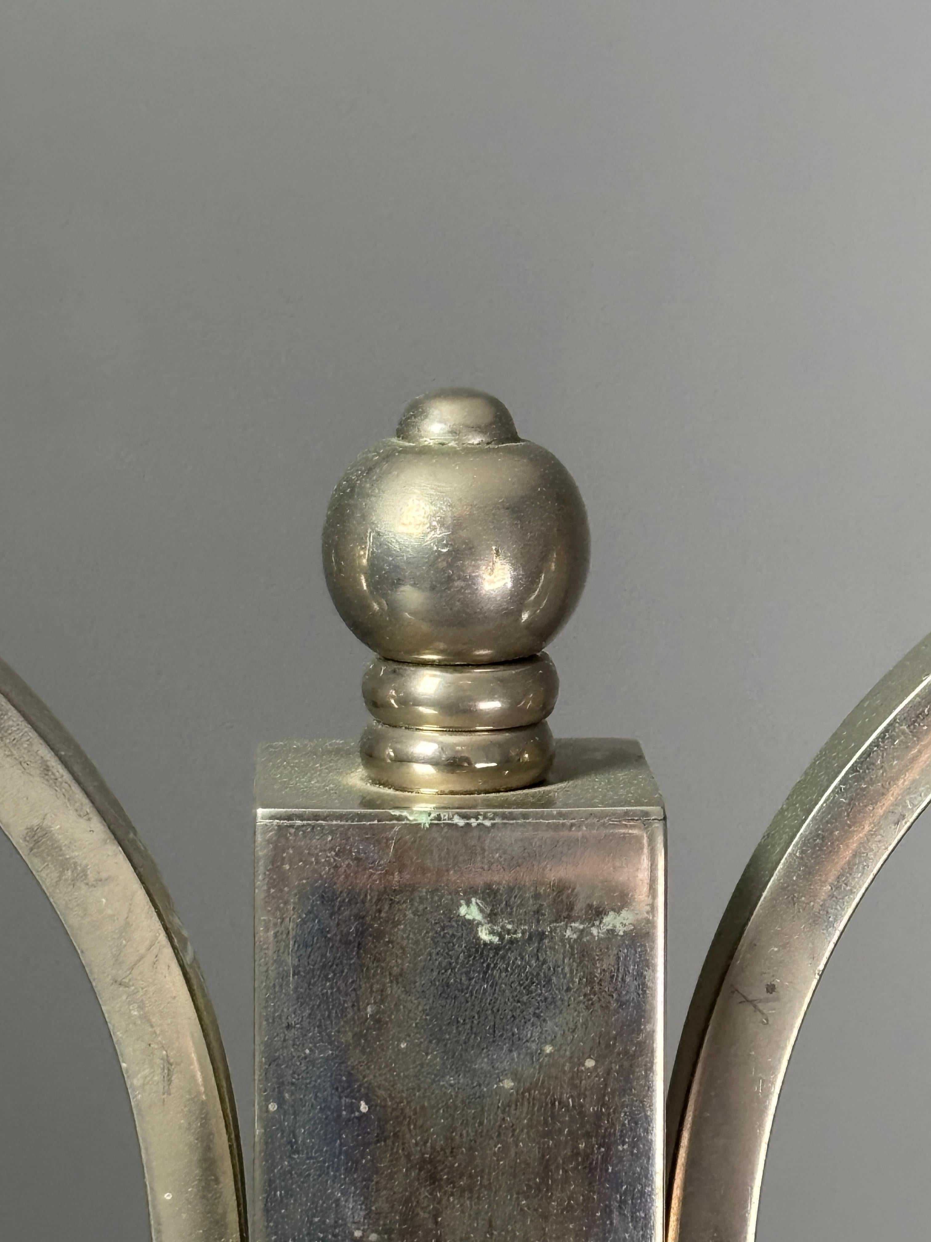 Lampada da scrivania o da tavolo francese in nichel art déco, anni '30 in vendita 4