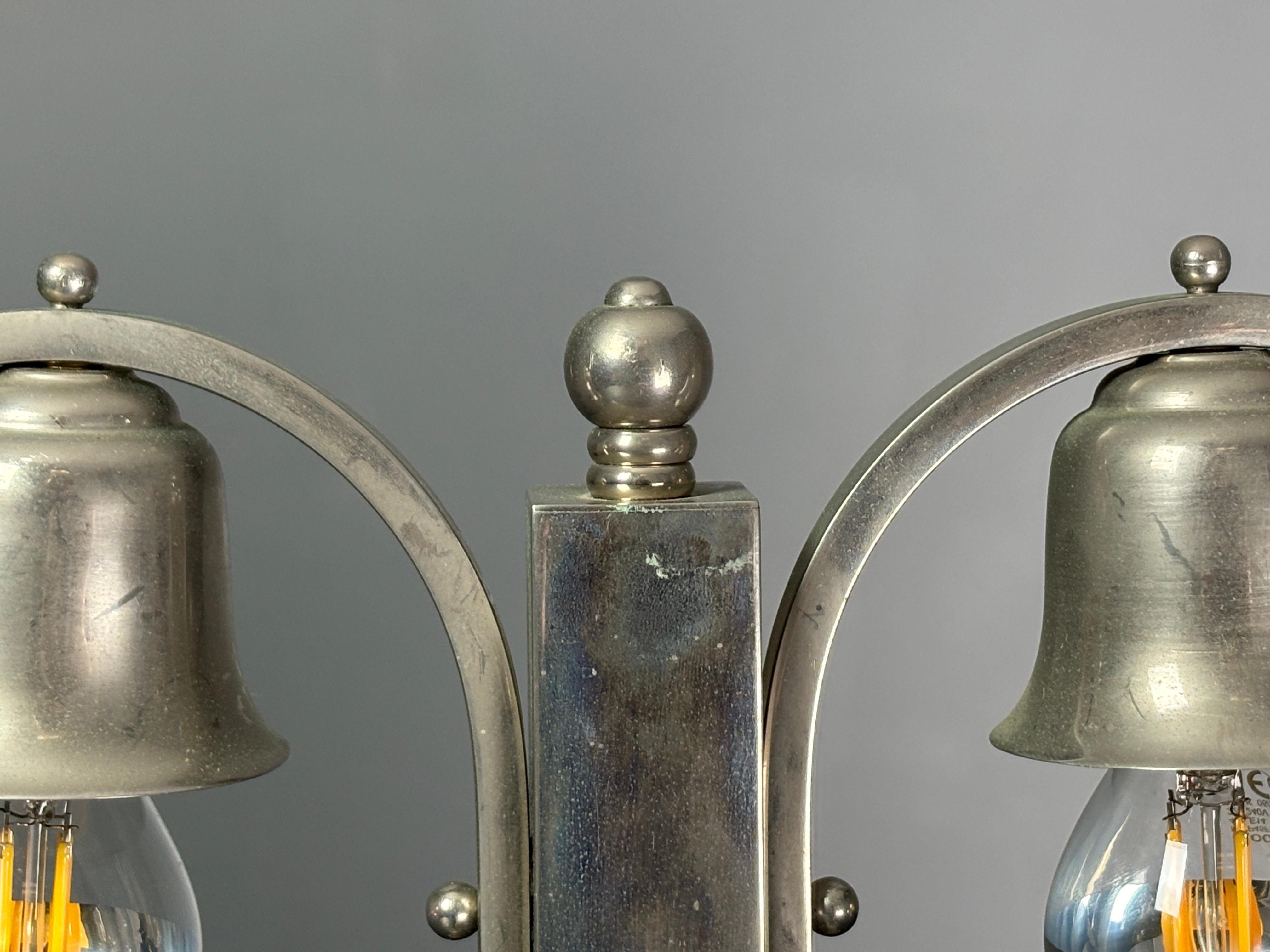 Lampada da scrivania o da tavolo francese in nichel art déco, anni '30 in vendita 10