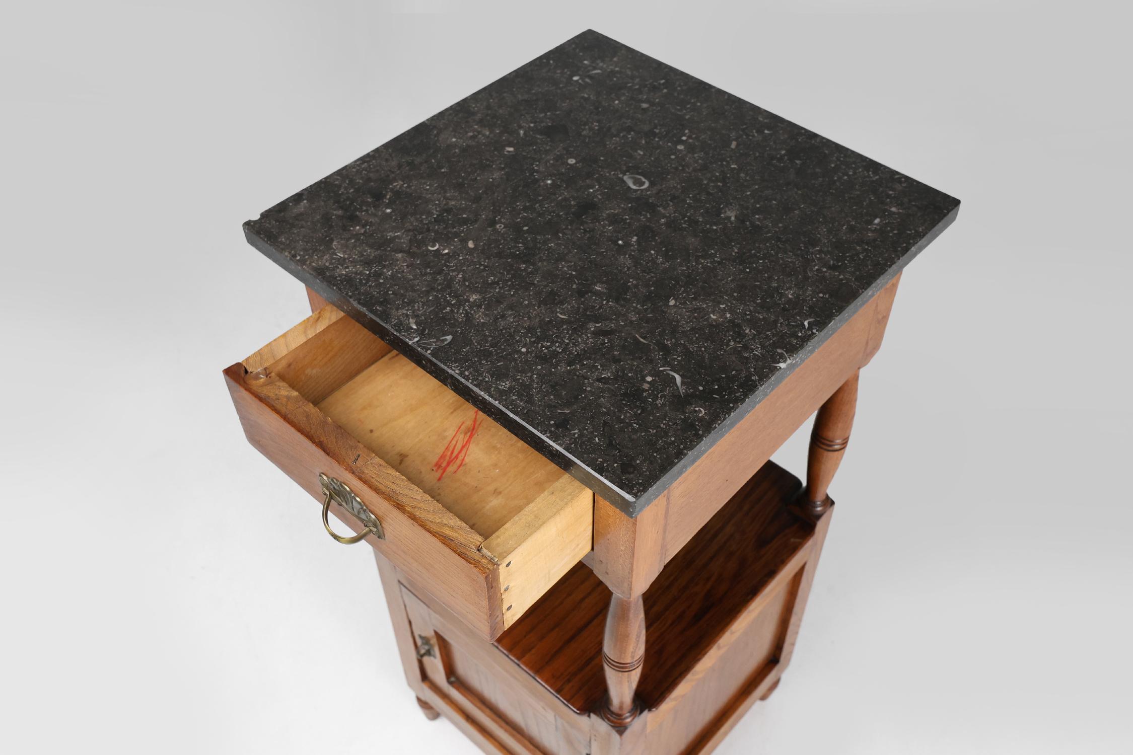 French Art Deco Night Stand with blue stone top, ca. 1920 For Sale 1