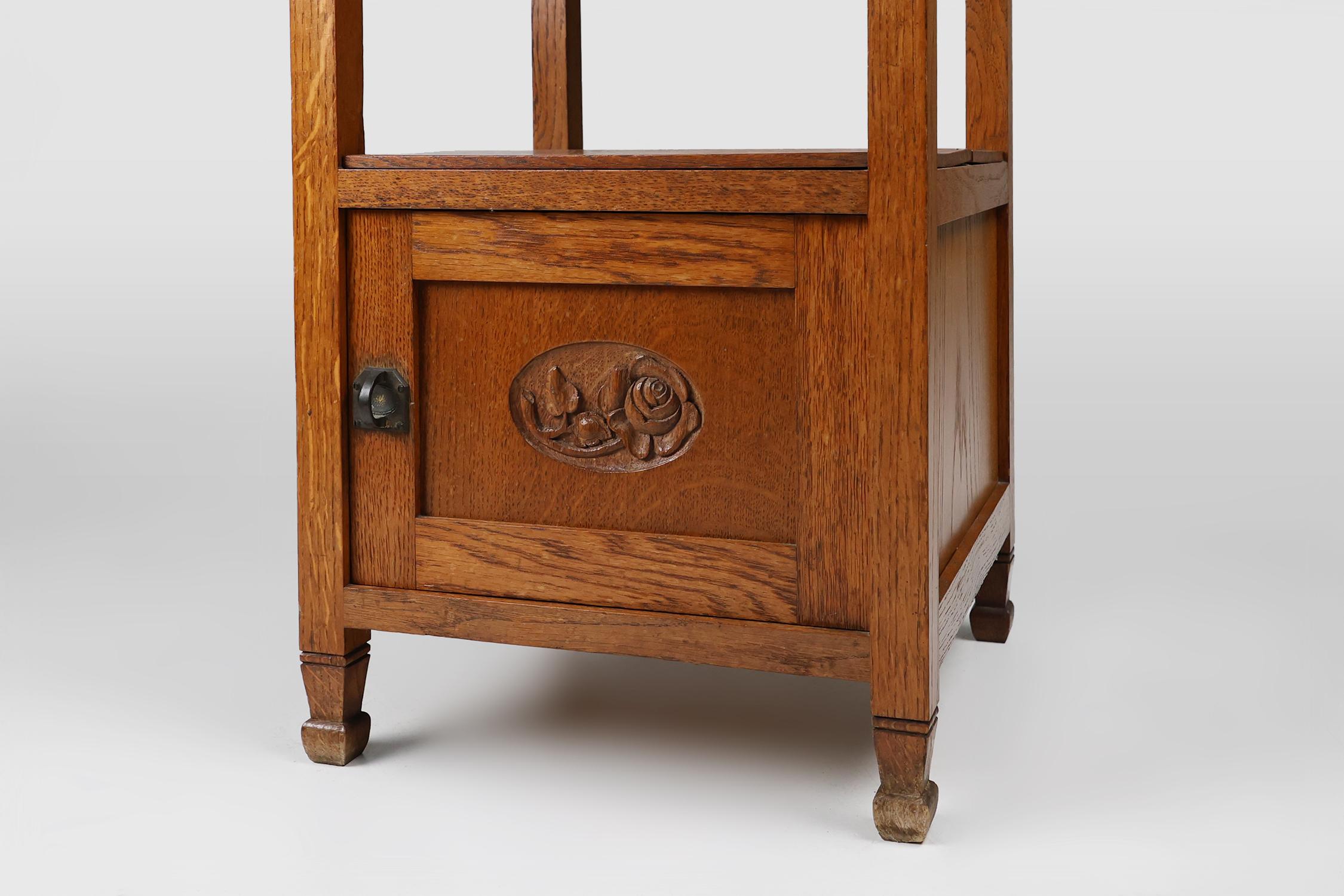 French Art Deco Night Stand with carrara marble top, ca. 1920 For Sale 2