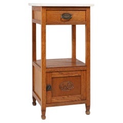 French Art Deco Night Stand with carrara marble top, ca. 1920