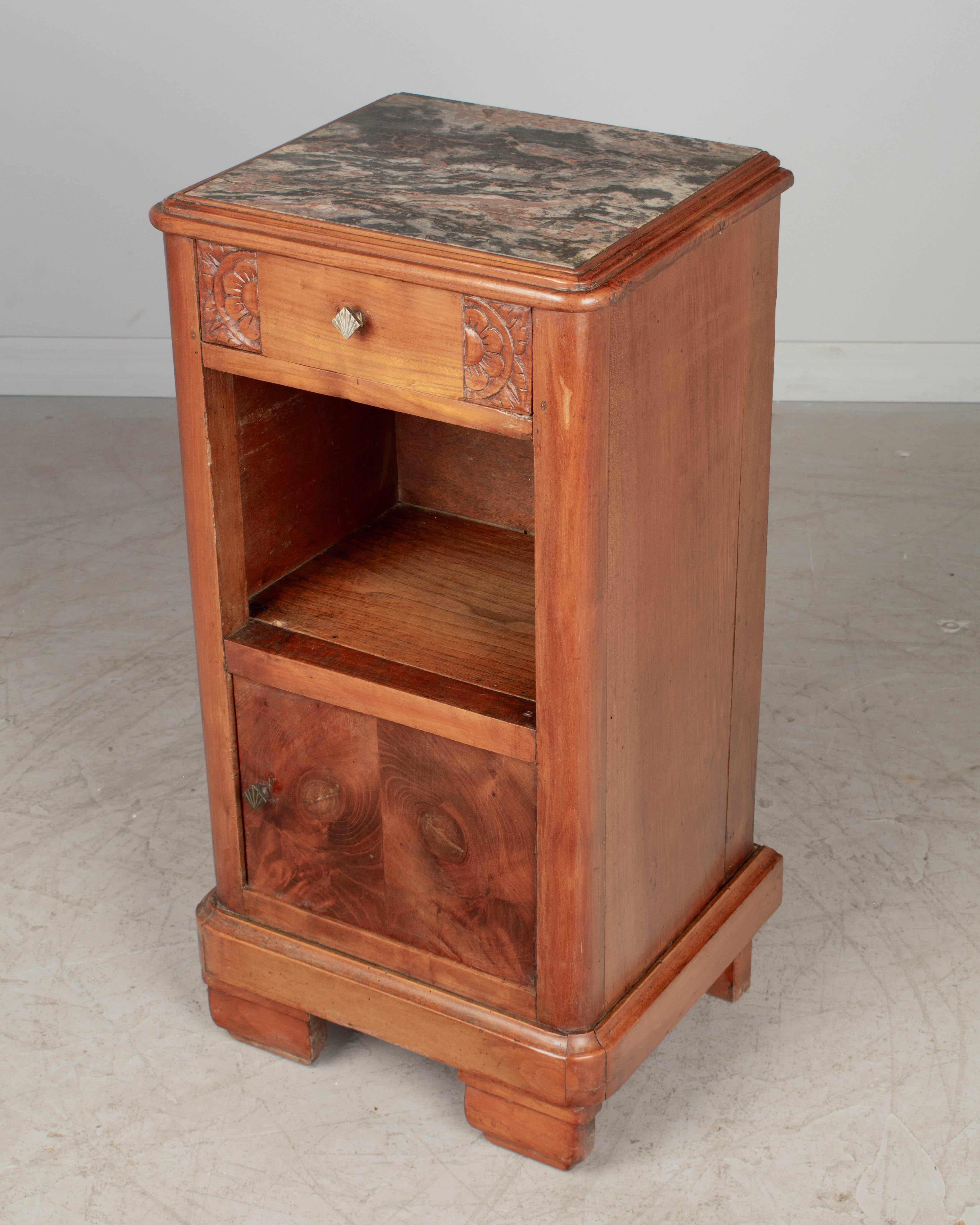 Hand-Carved French Art Deco Nightstand For Sale