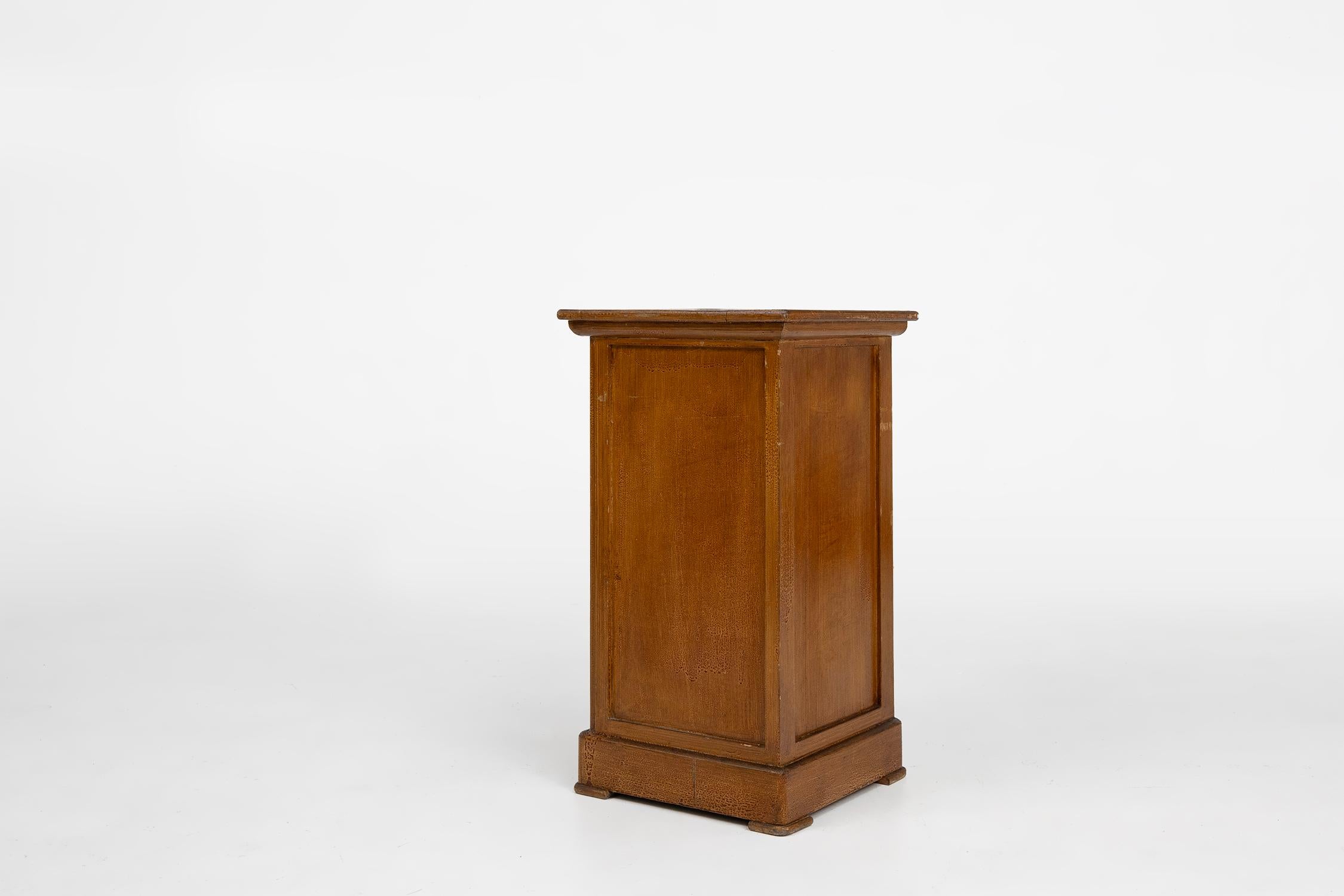 Varnished French Art Deco nightstand in varnished wood, ca. 1930 For Sale