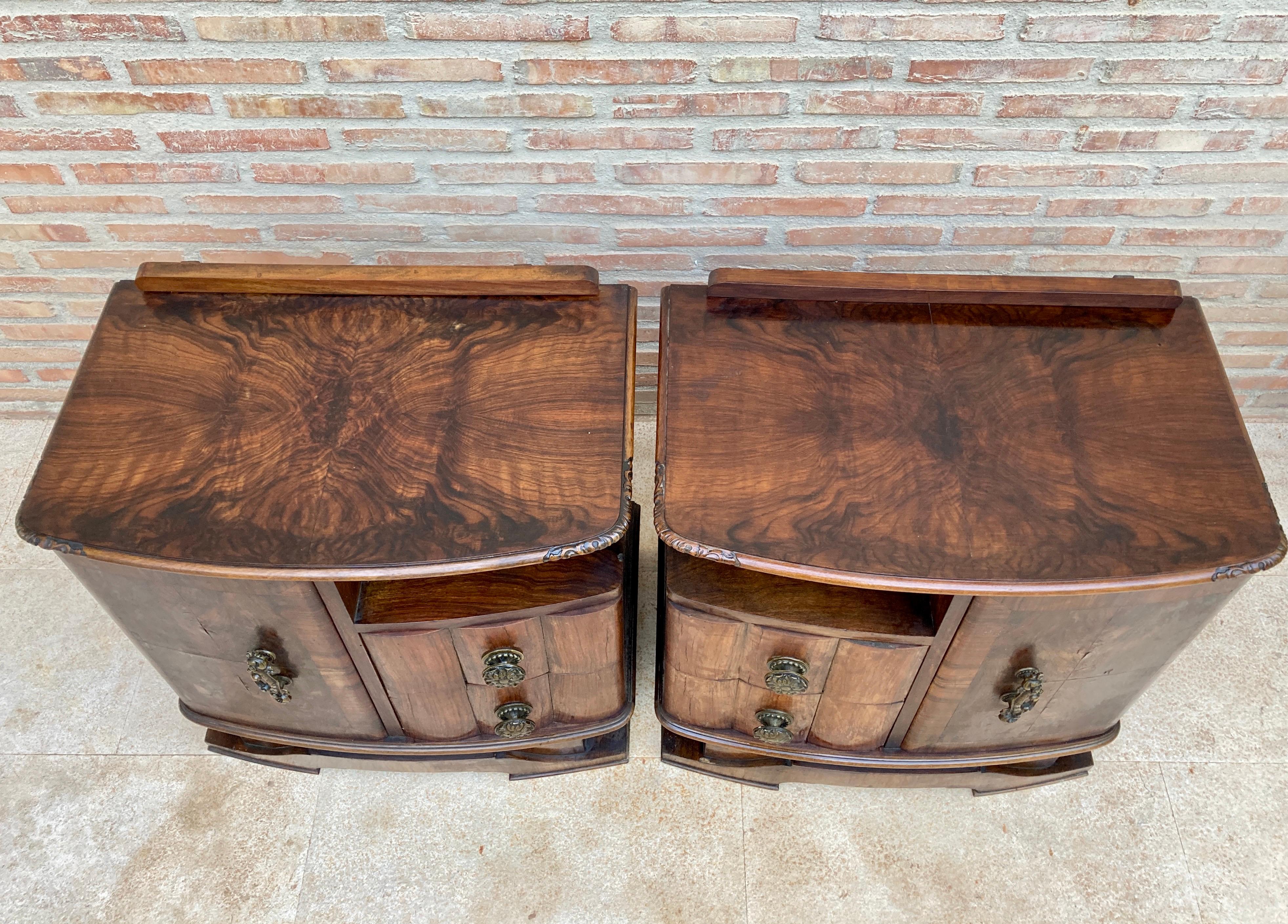 French Art Deco Nightstands, 1930s, Set of 2 5