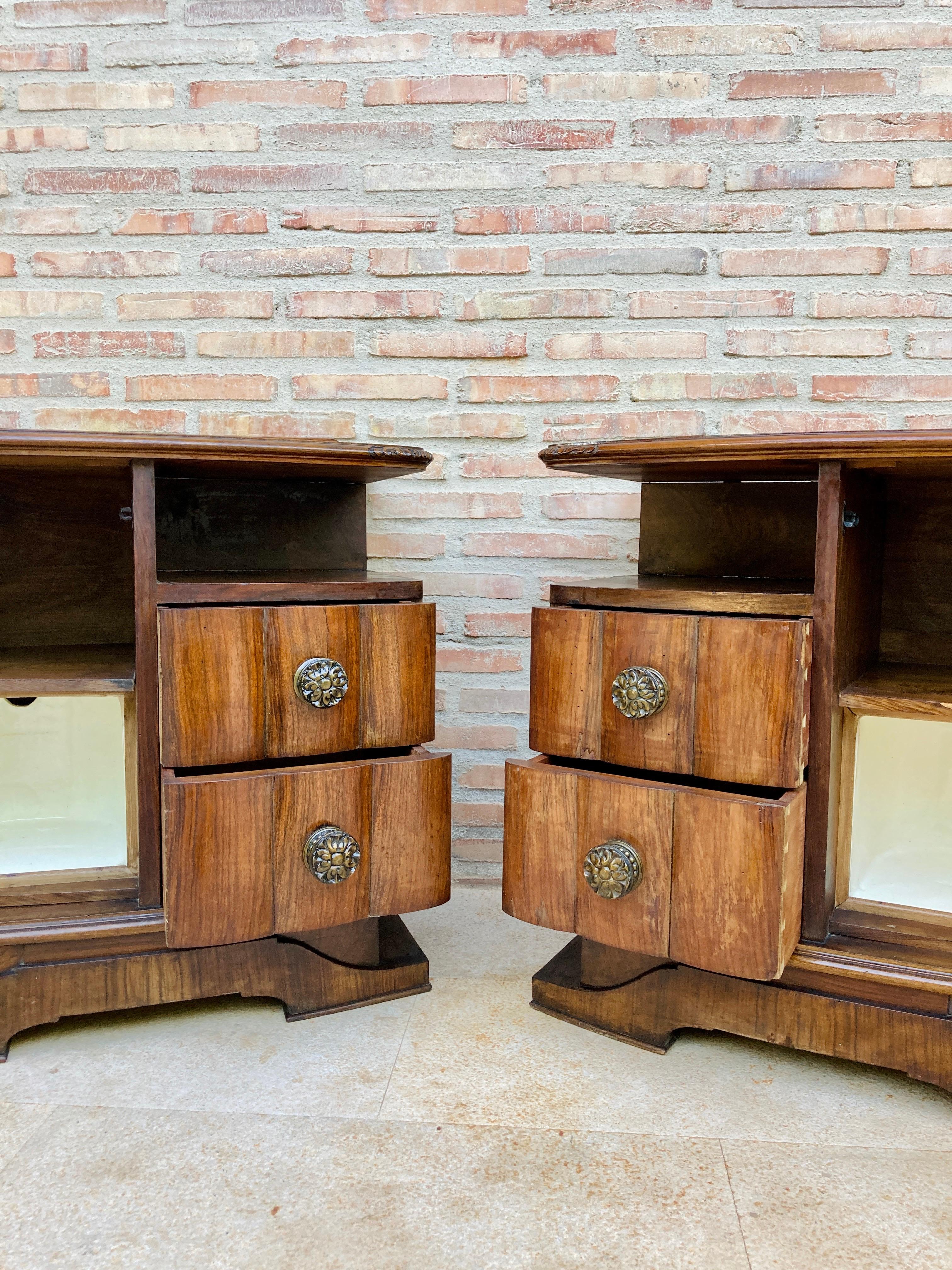 French Art Deco Nightstands, 1930s, Set of 2 11