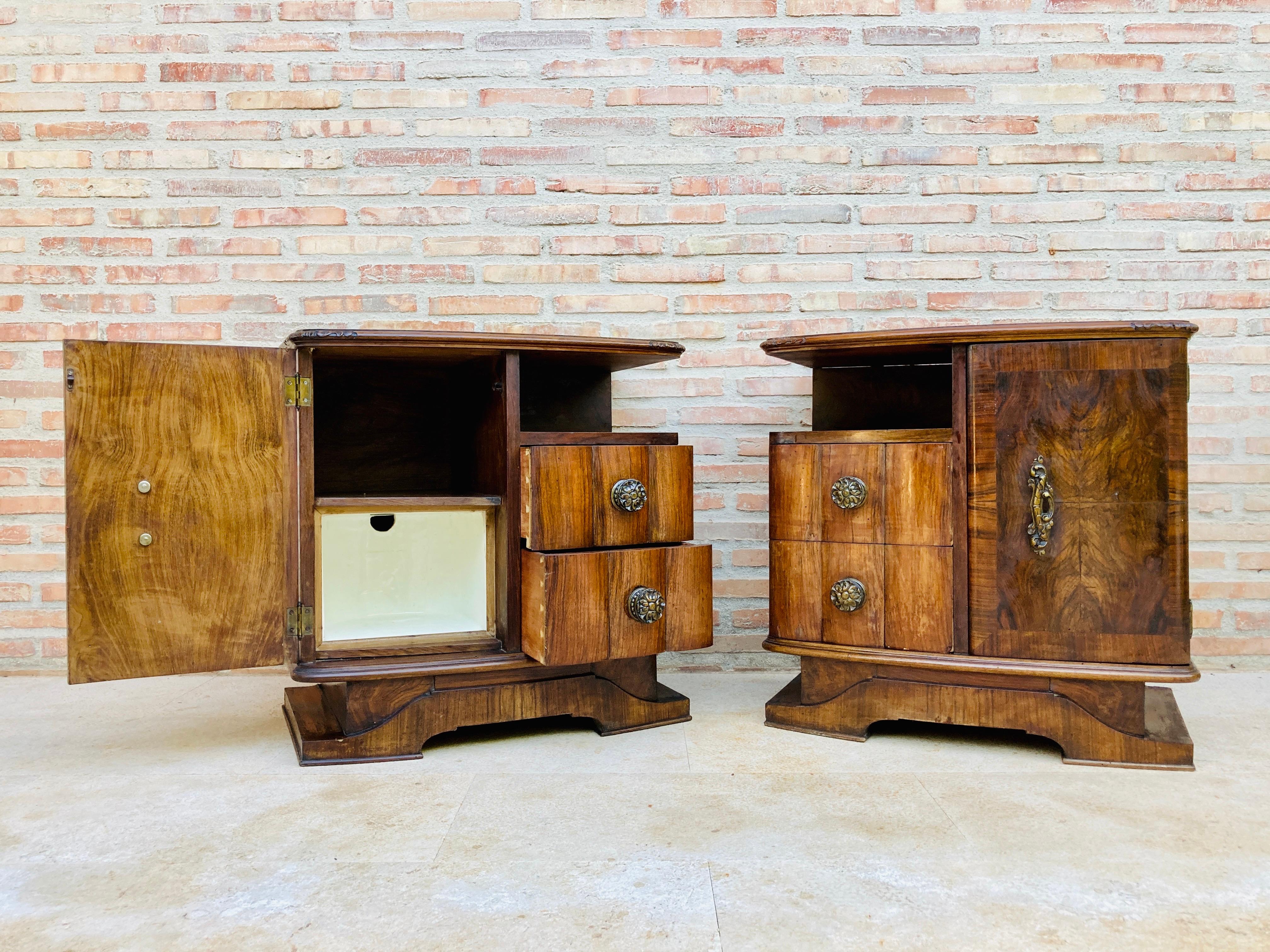 French Art Deco Nightstands, 1930s, Set of 2 12