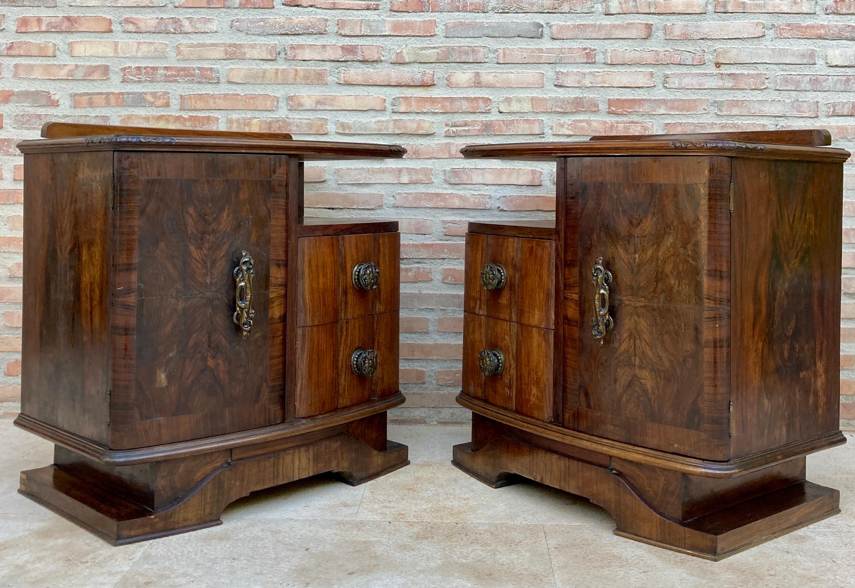 French Art Deco Nightstands, 1930s, Set of 2 2