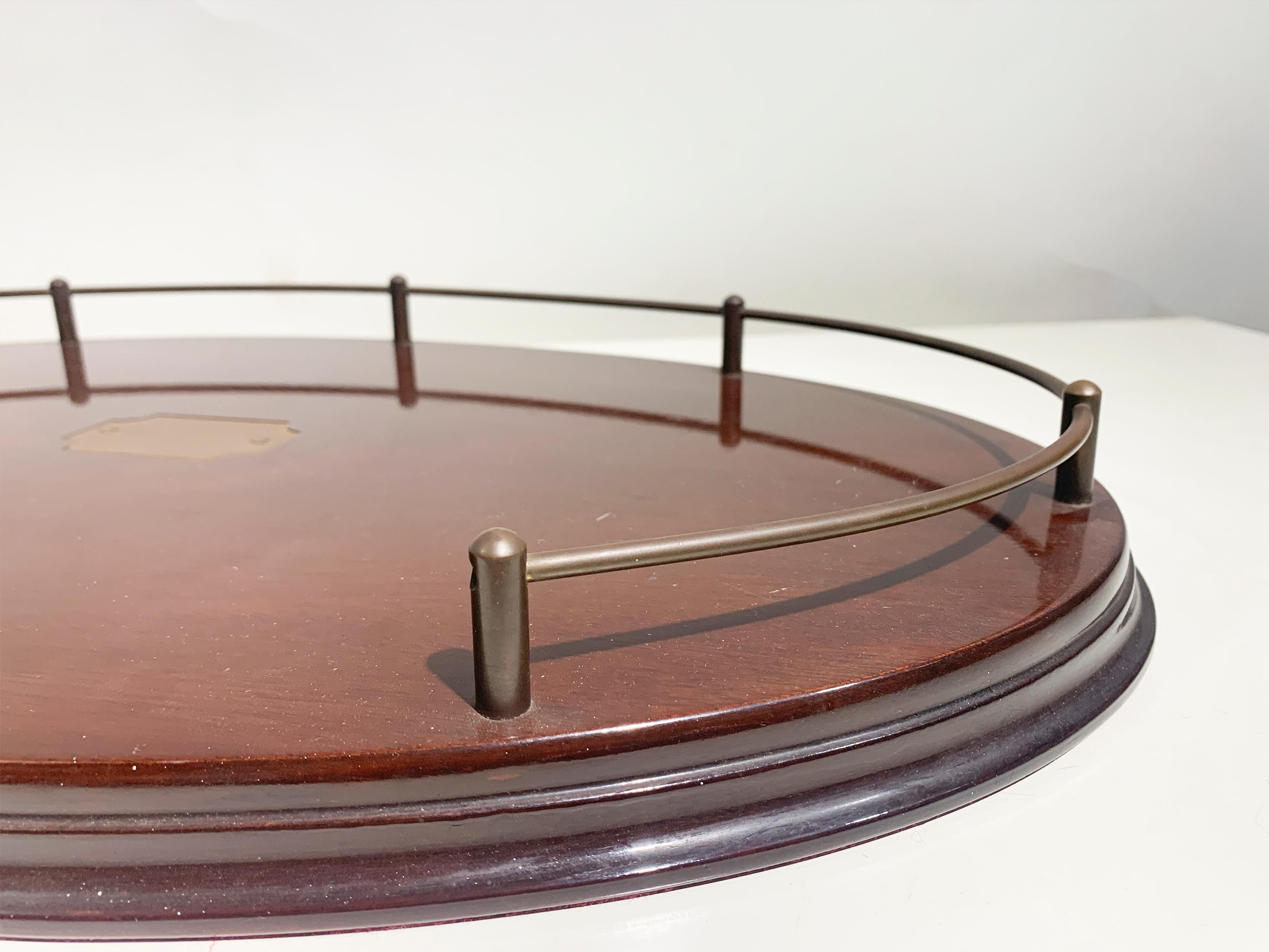 French Art Deco Noble Wood and Brass Gallery Tray, circa 1930 For Sale 2