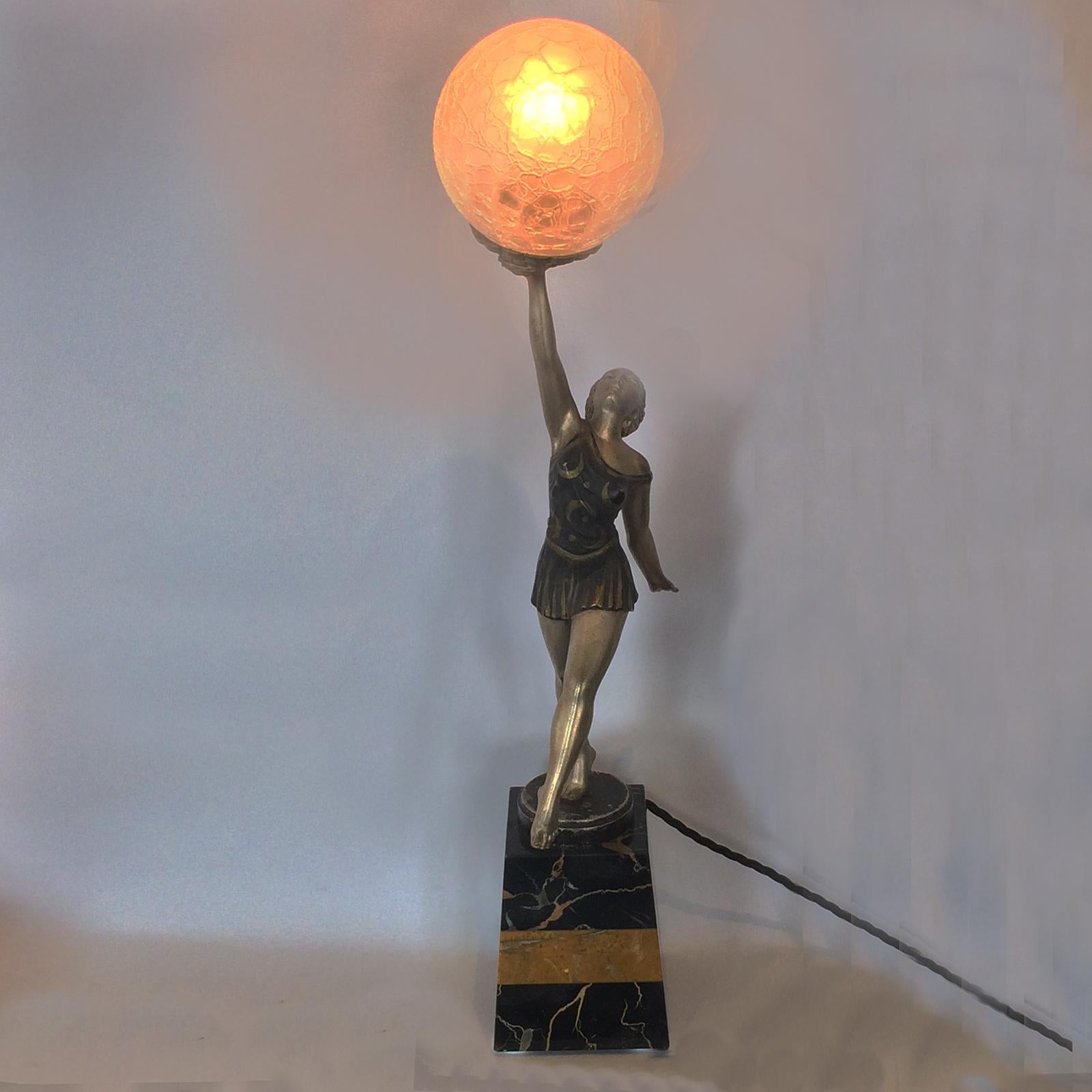 art deco nude lamp