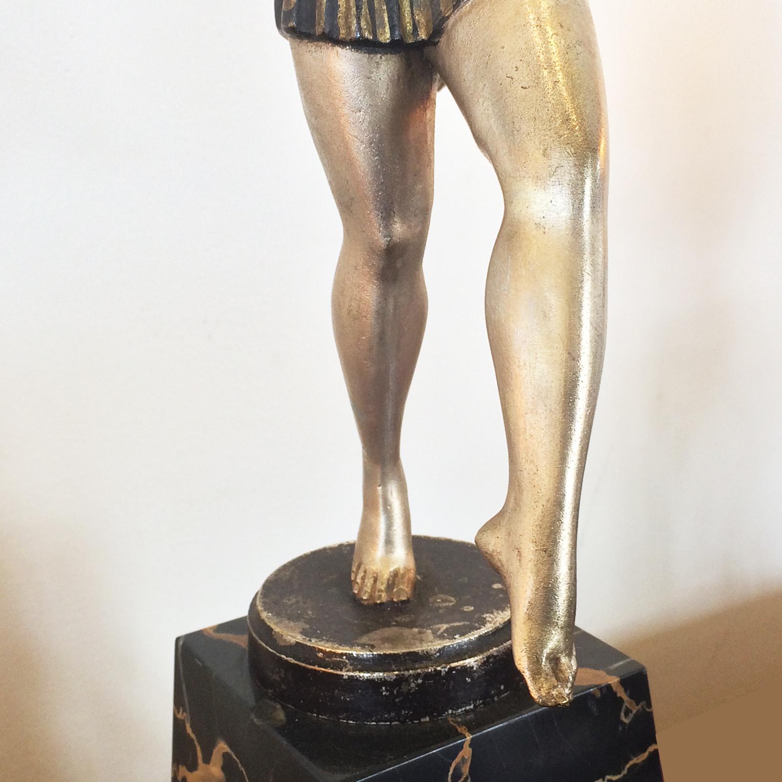 French Art Deco Nude Dancer Lamp by Molins-Balleste In Good Condition For Sale In Daylesford, Victoria