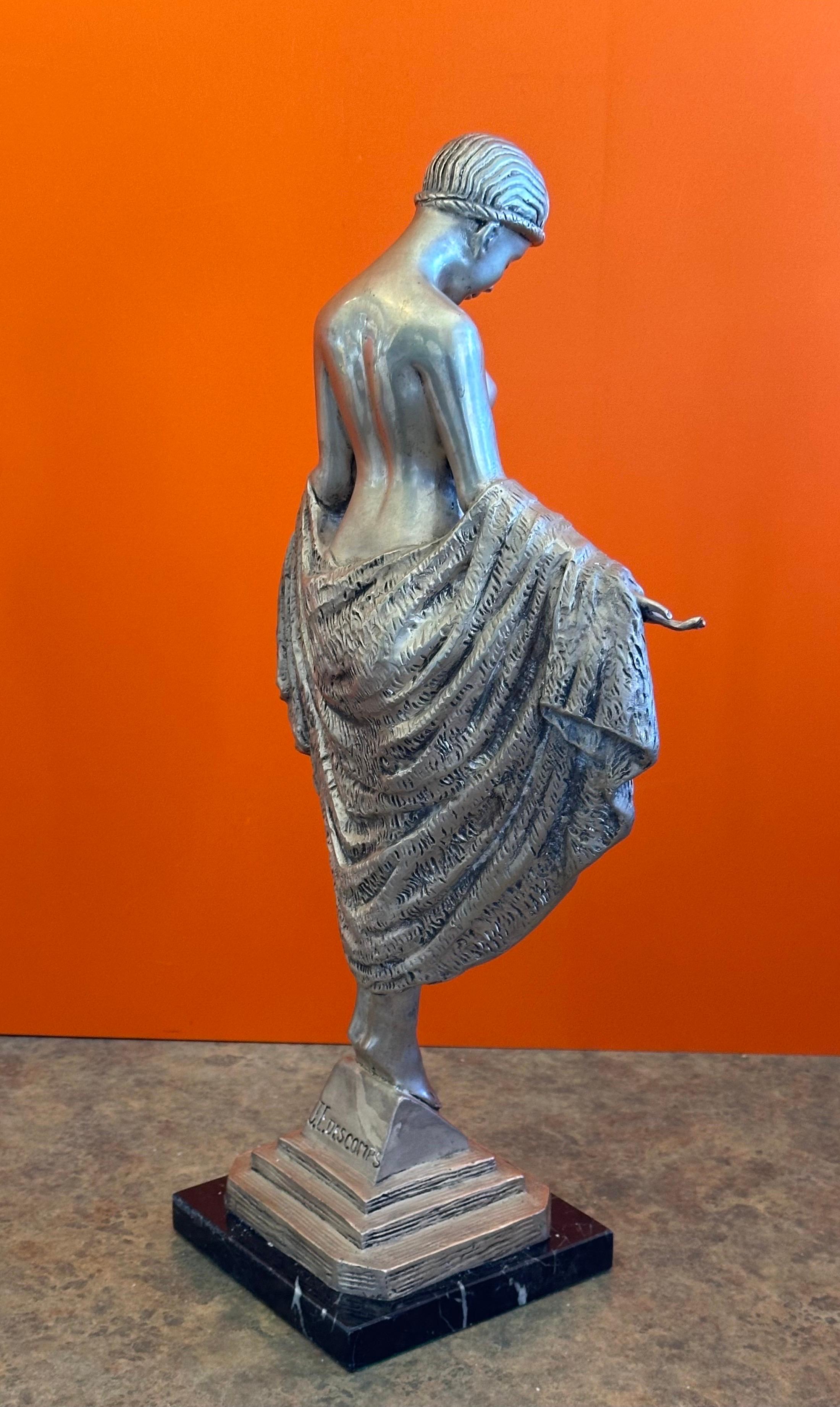 Scultura di ballerina nuda in stile Art Déco francese di J.E. Descomps Cormier in vendita 6
