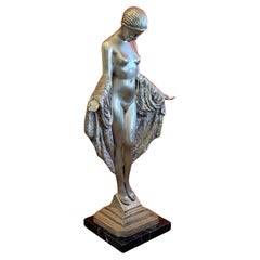 Französische Akt-Tänzer-Skulptur im Art déco-Stil von J.E. Descomps Cormier
