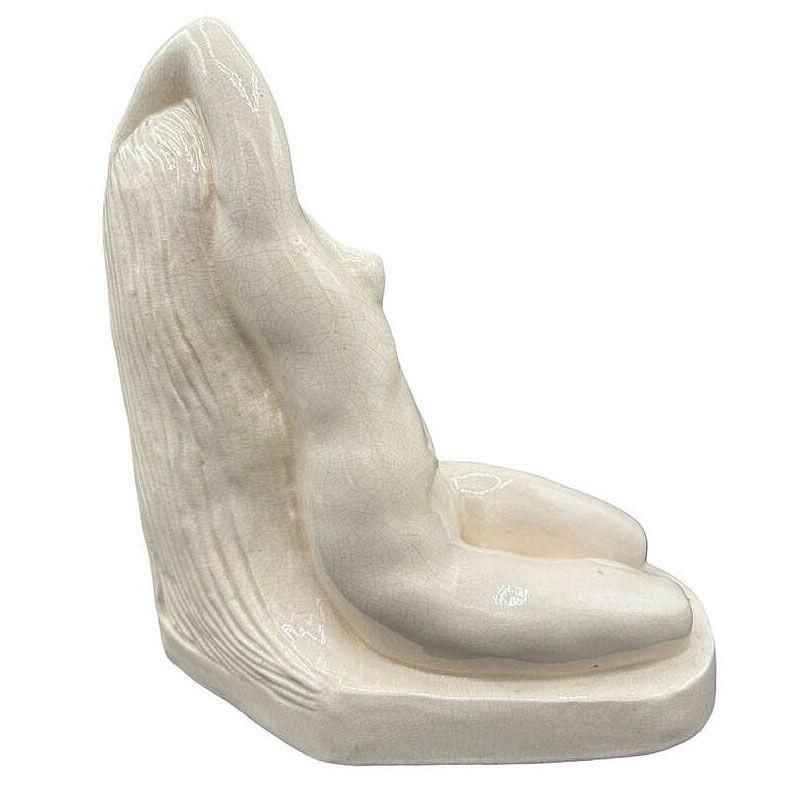 French Art Deco Nude Female Ceramic Sculpture signed by F. Trinque In Excellent Condition For Sale In Van Nuys, CA