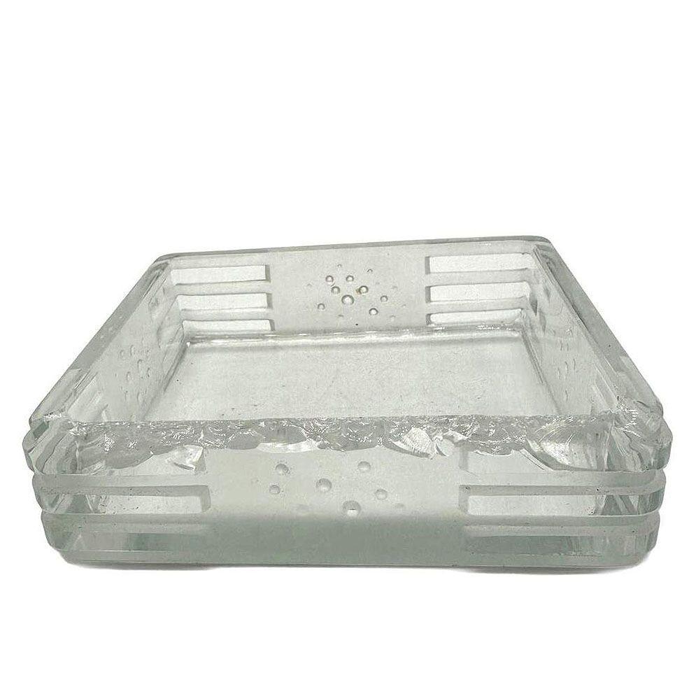 French Art Deco Nude male/Female Satin Glass Jewelry Trinket Box by Lalique 1