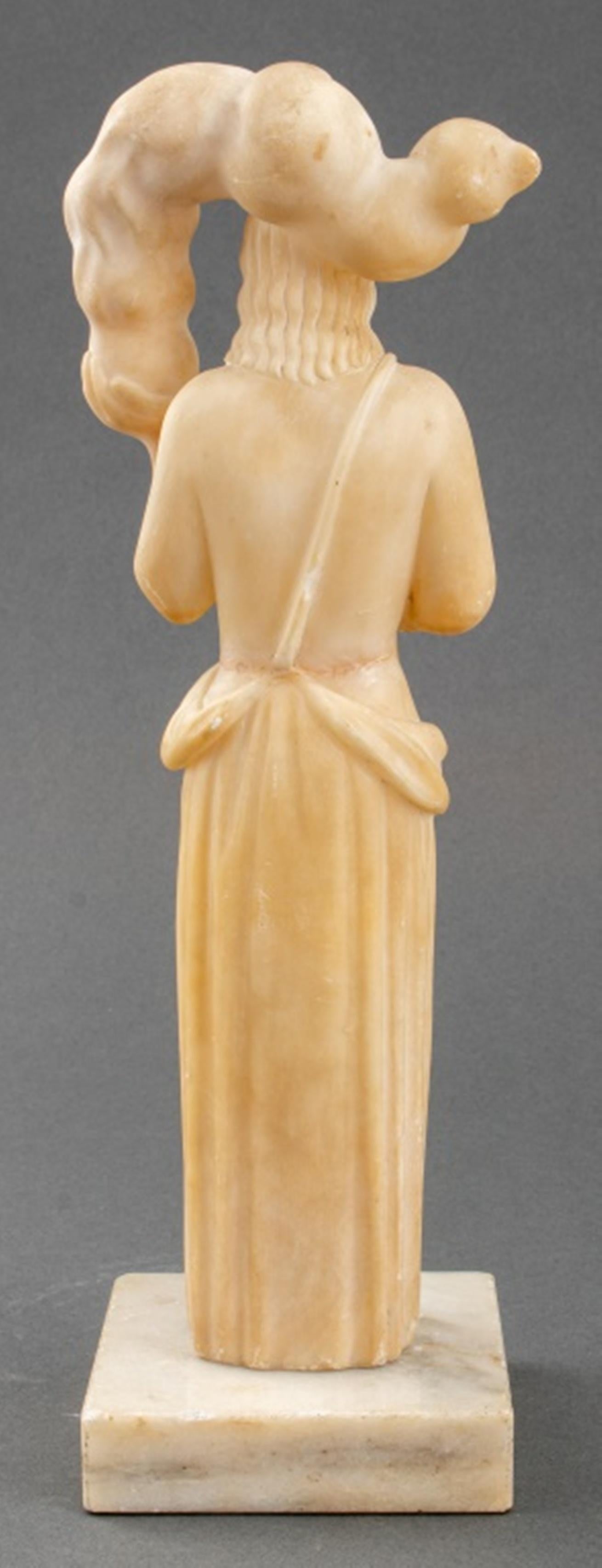 French Art Deco Nude Woman Alabaster Sculpture 2