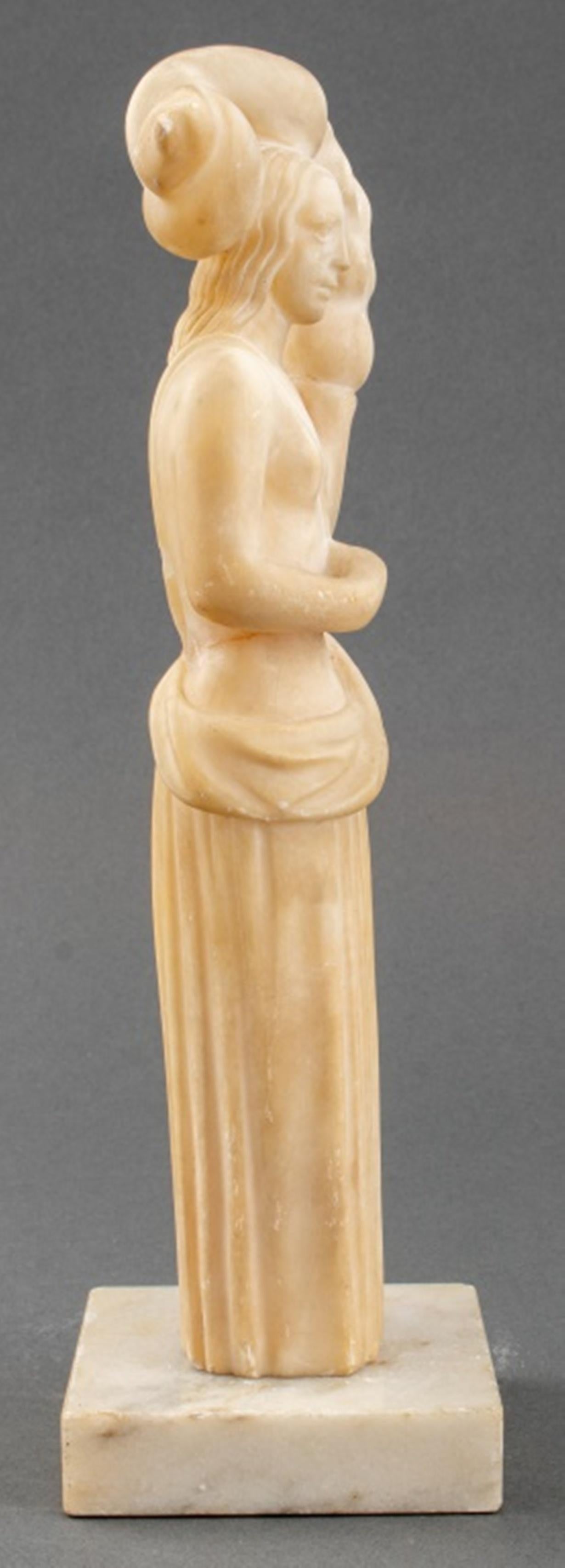 French Art Deco Nude Woman Alabaster Sculpture 3