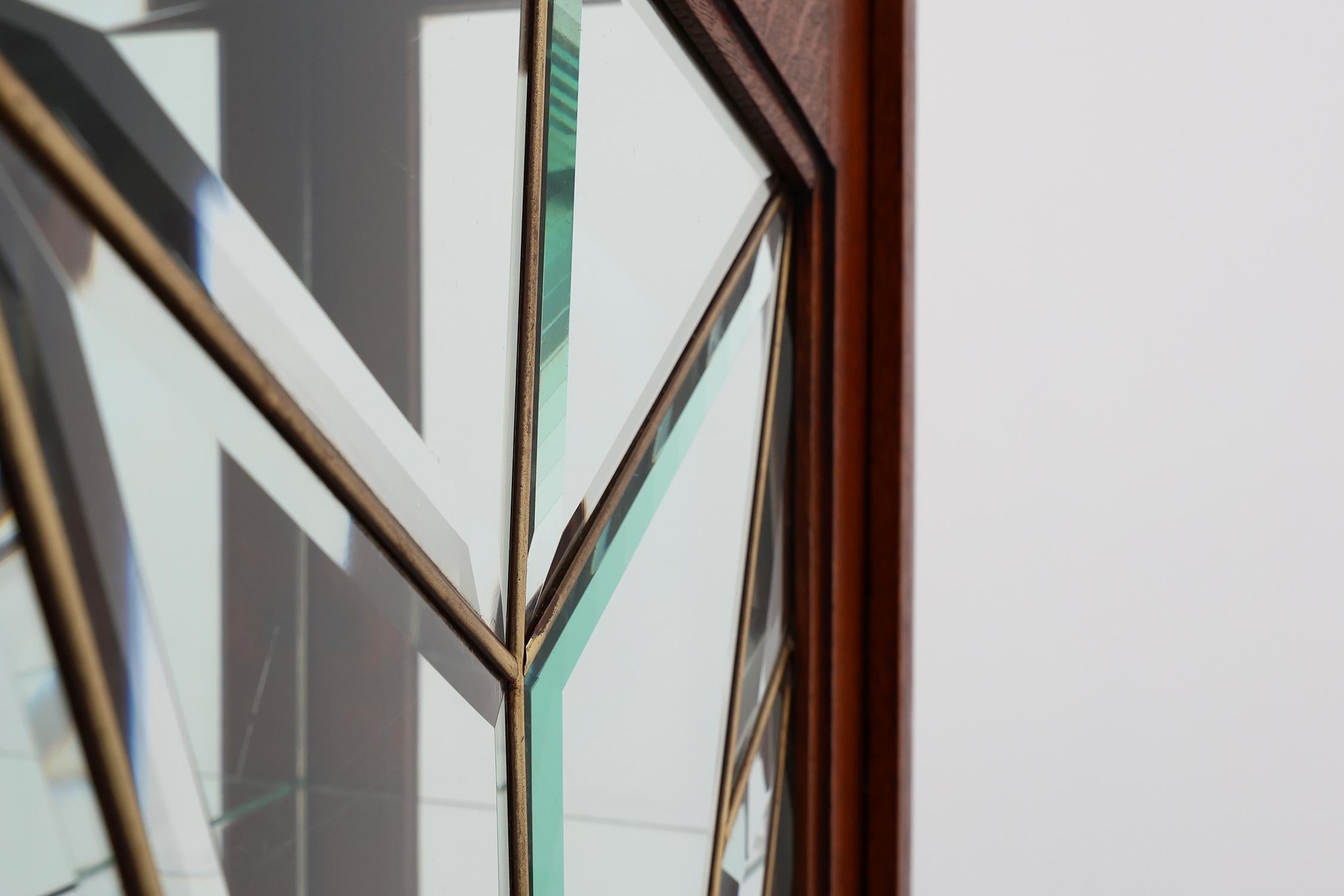 Mobile francese Art Déco in Oak con vetro smussato al piombo, 1920 ca. in vendita 10